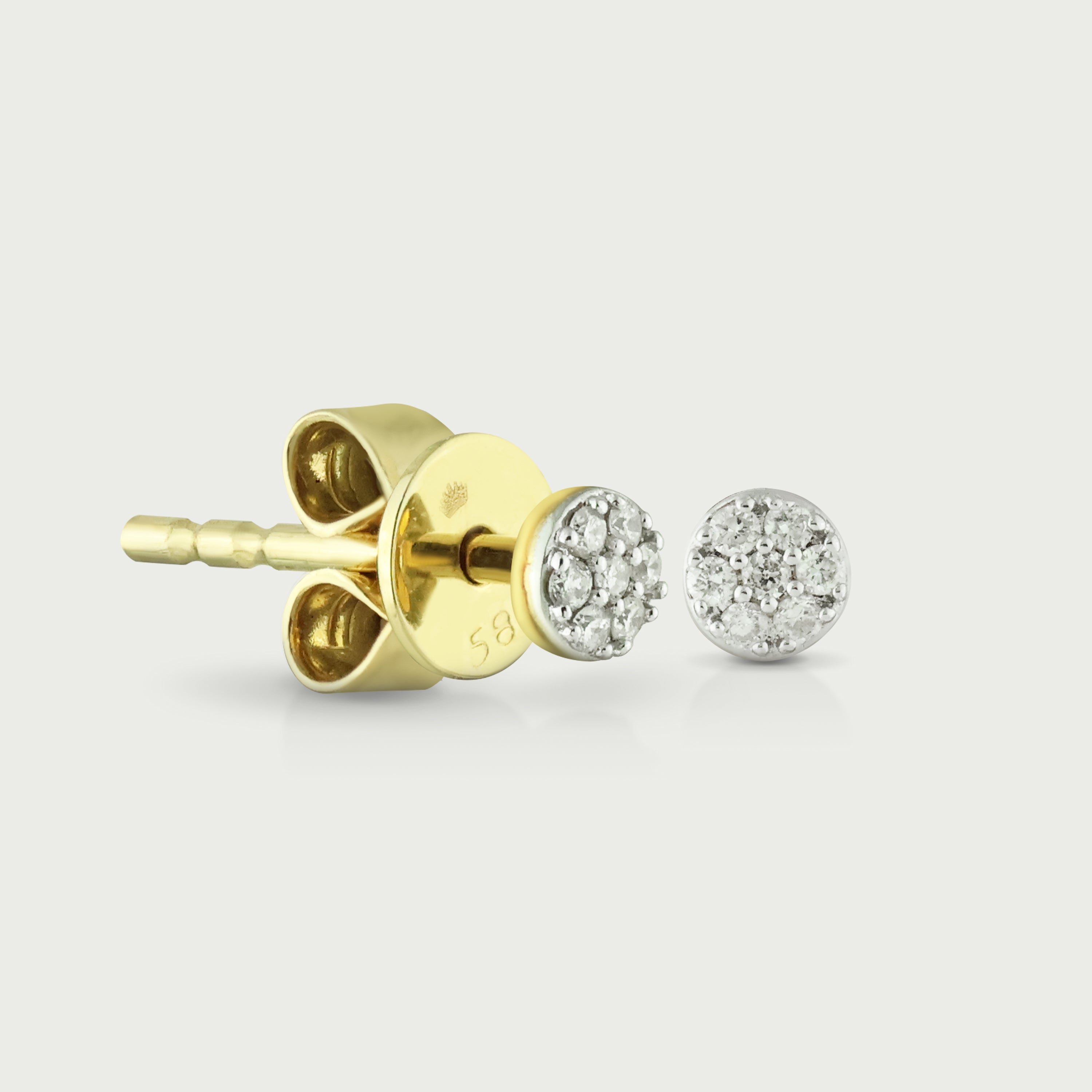 Radiant Round Diamond Stud Earrings