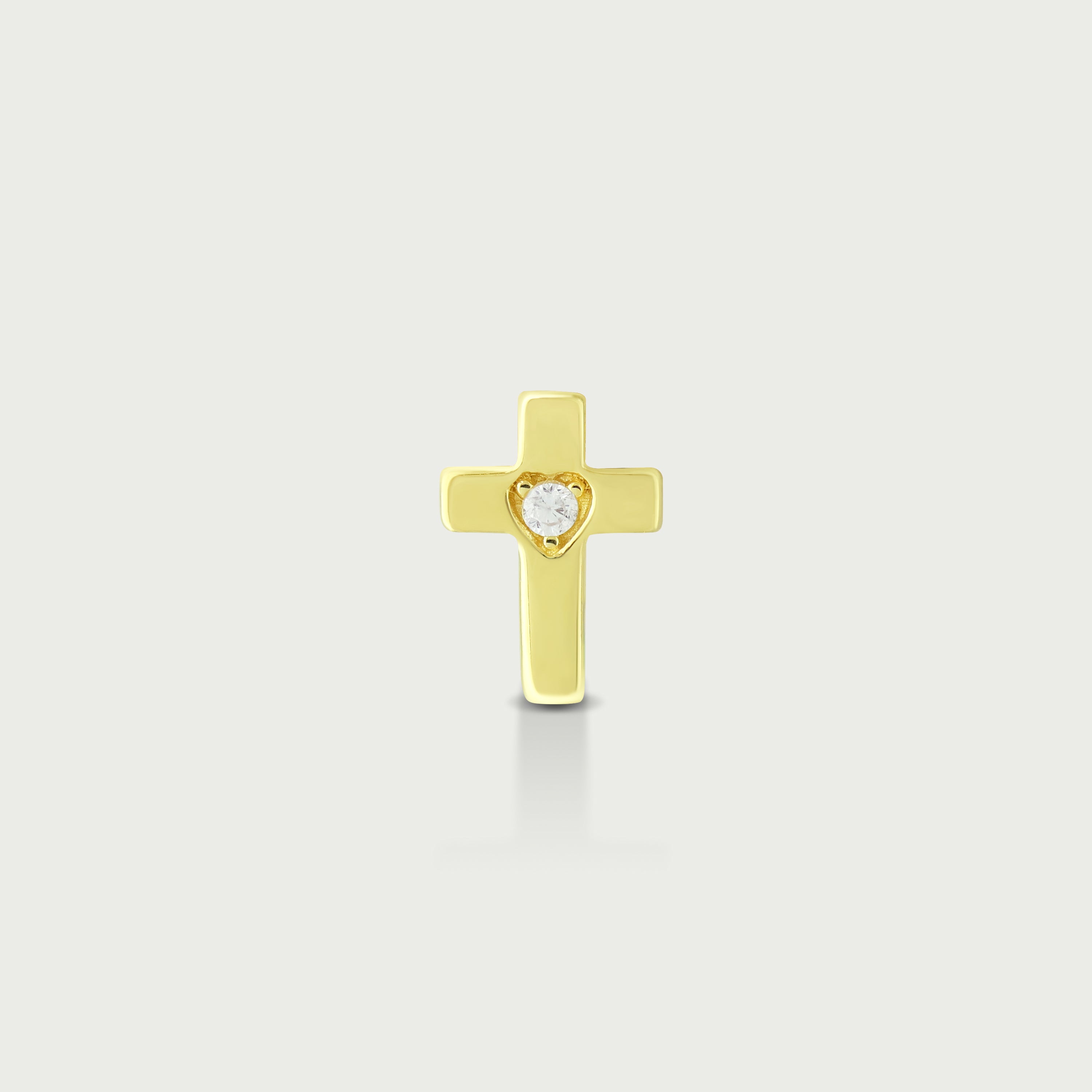 Faithheart Cross Stud Earrings