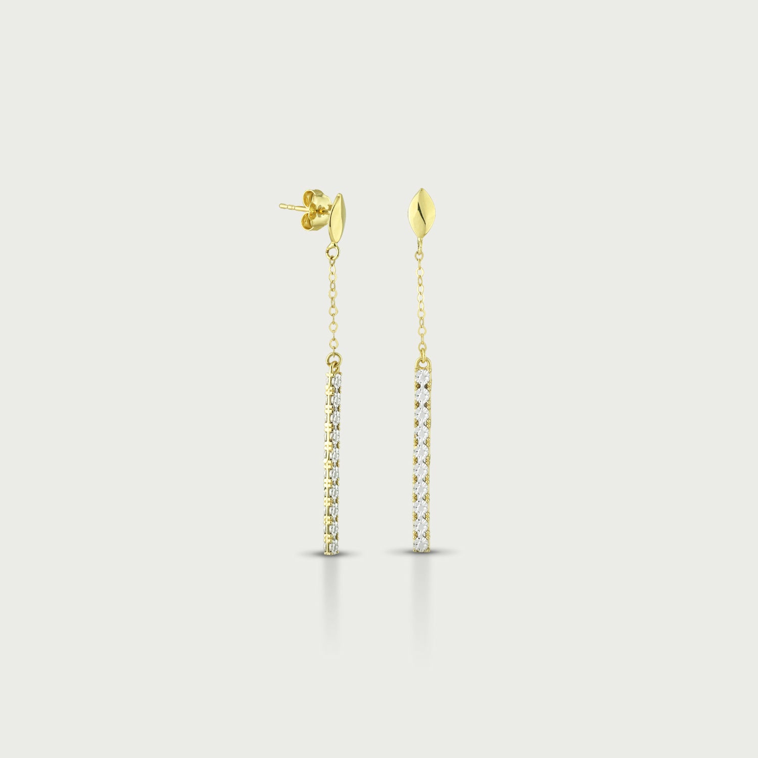 Sleek Linear Drop Gold Earrings