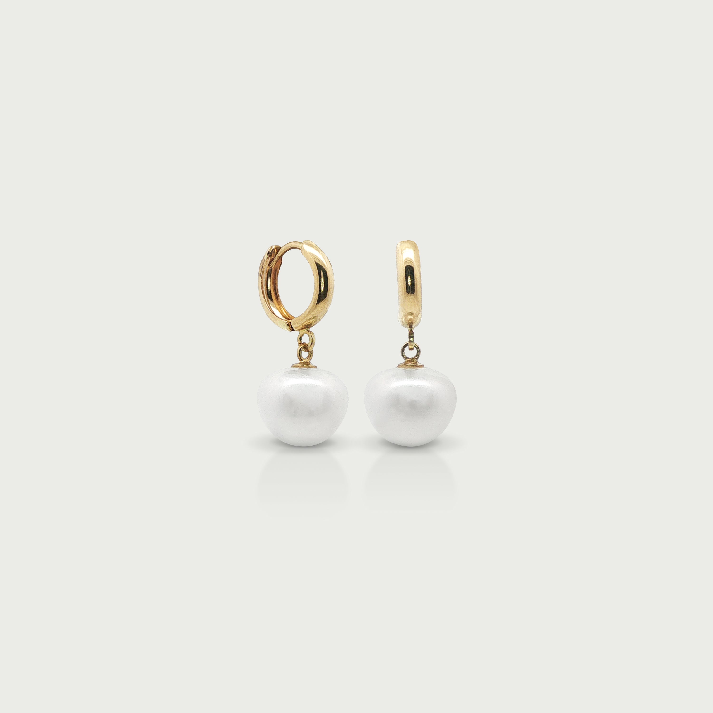 Coastal Pearl Hoops Earrings