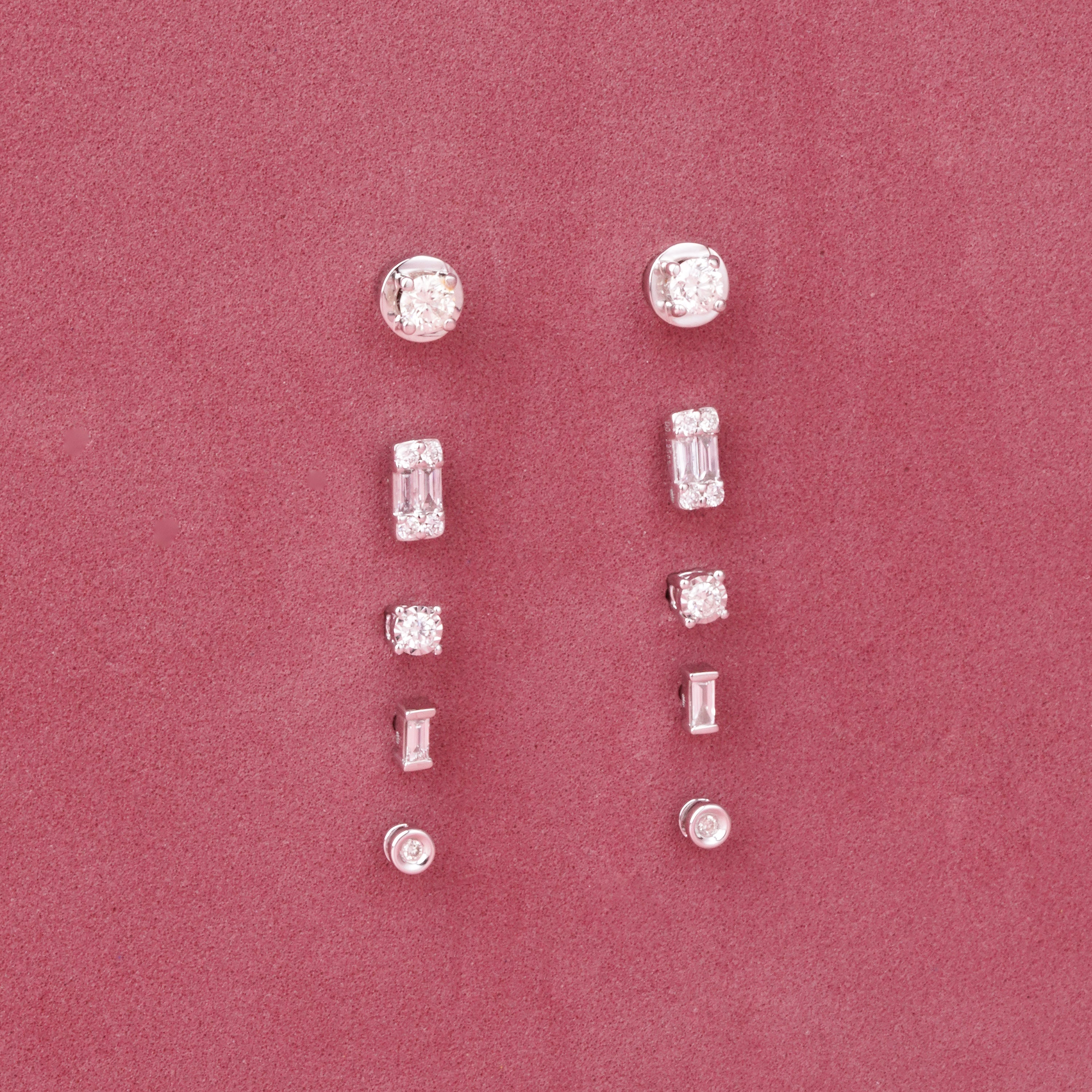 Crystal Clear Diamond Stud Earrings
