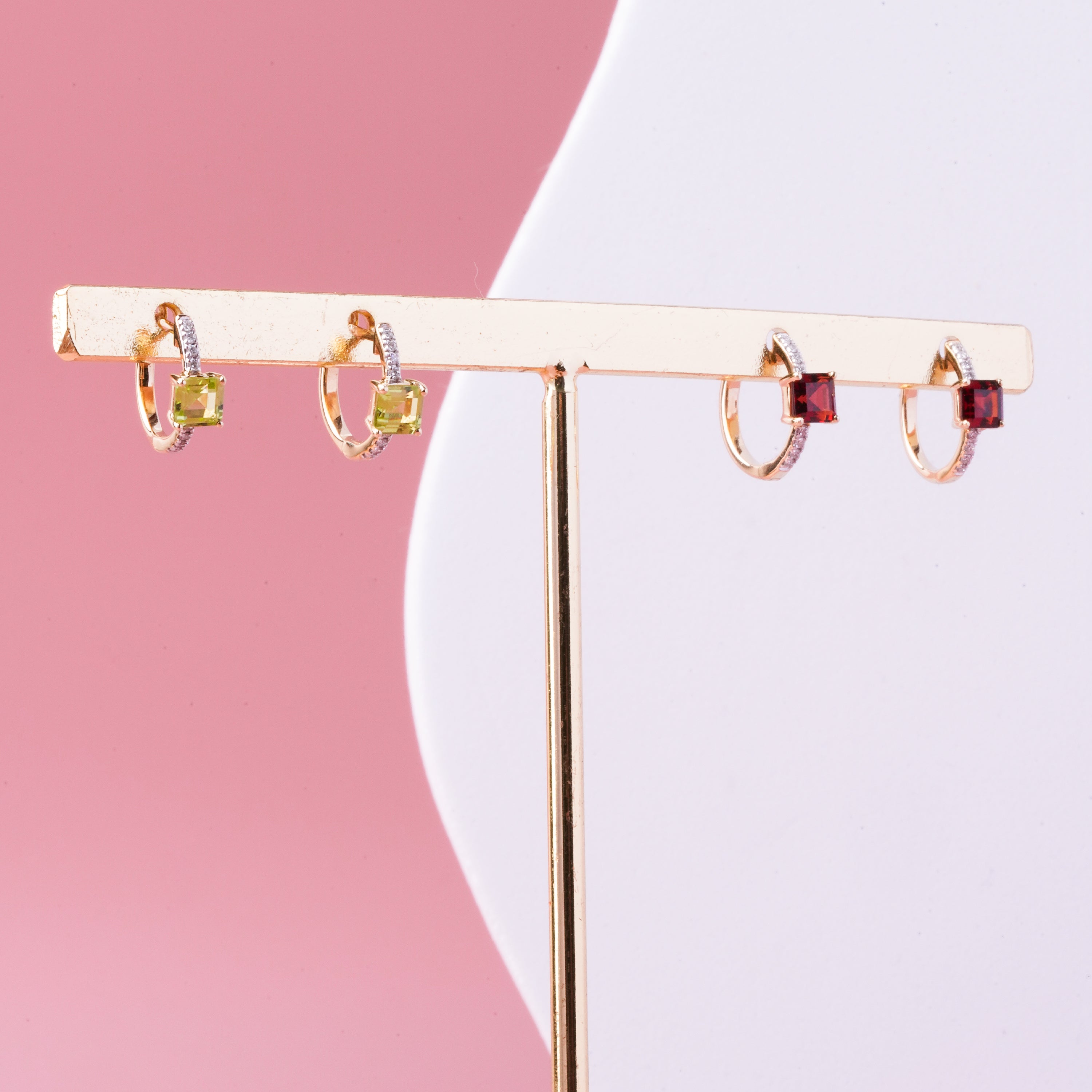 Chic Enough Gemstone Hoop Earrings