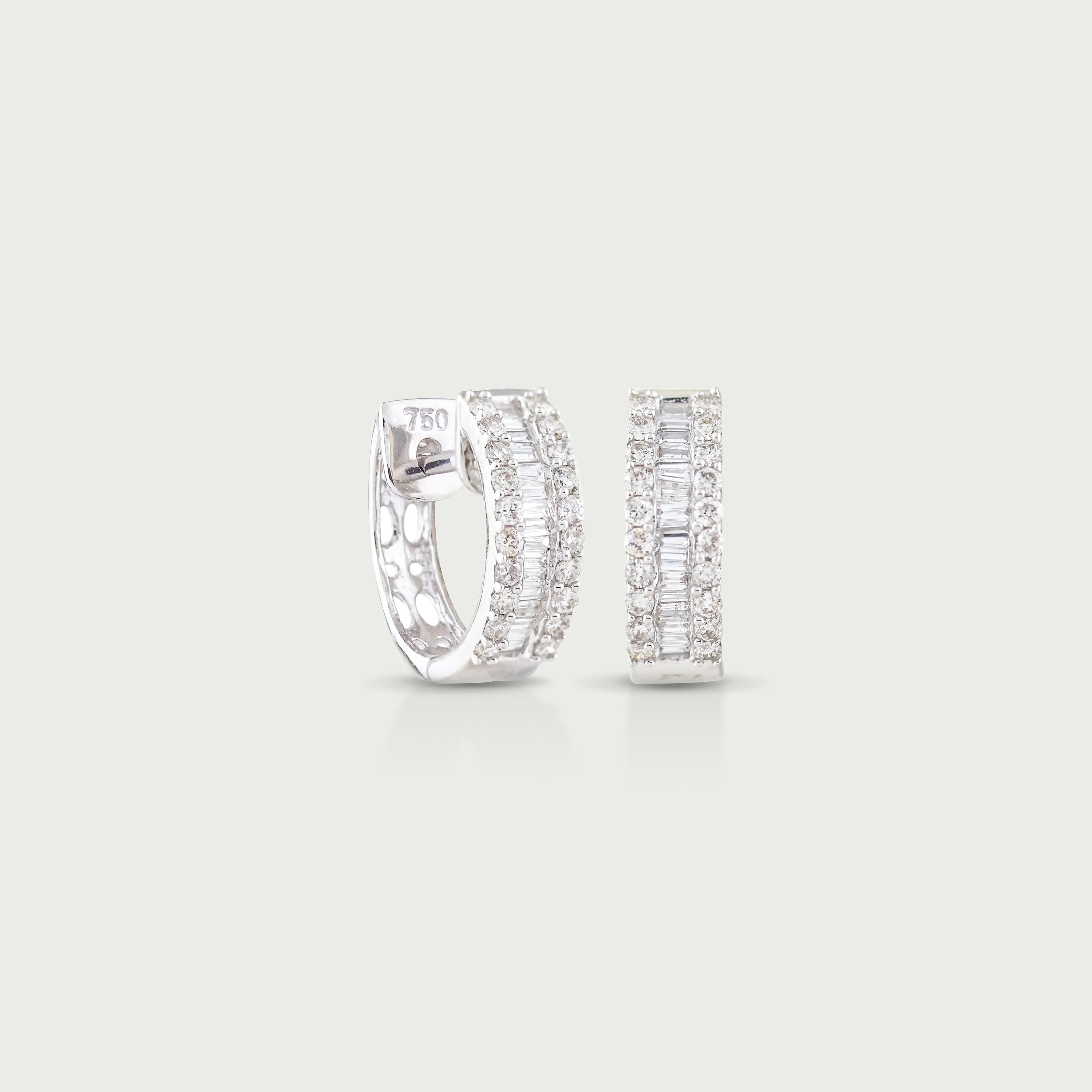 Dazzling Enigma Glint Diamond Hoop Earrings