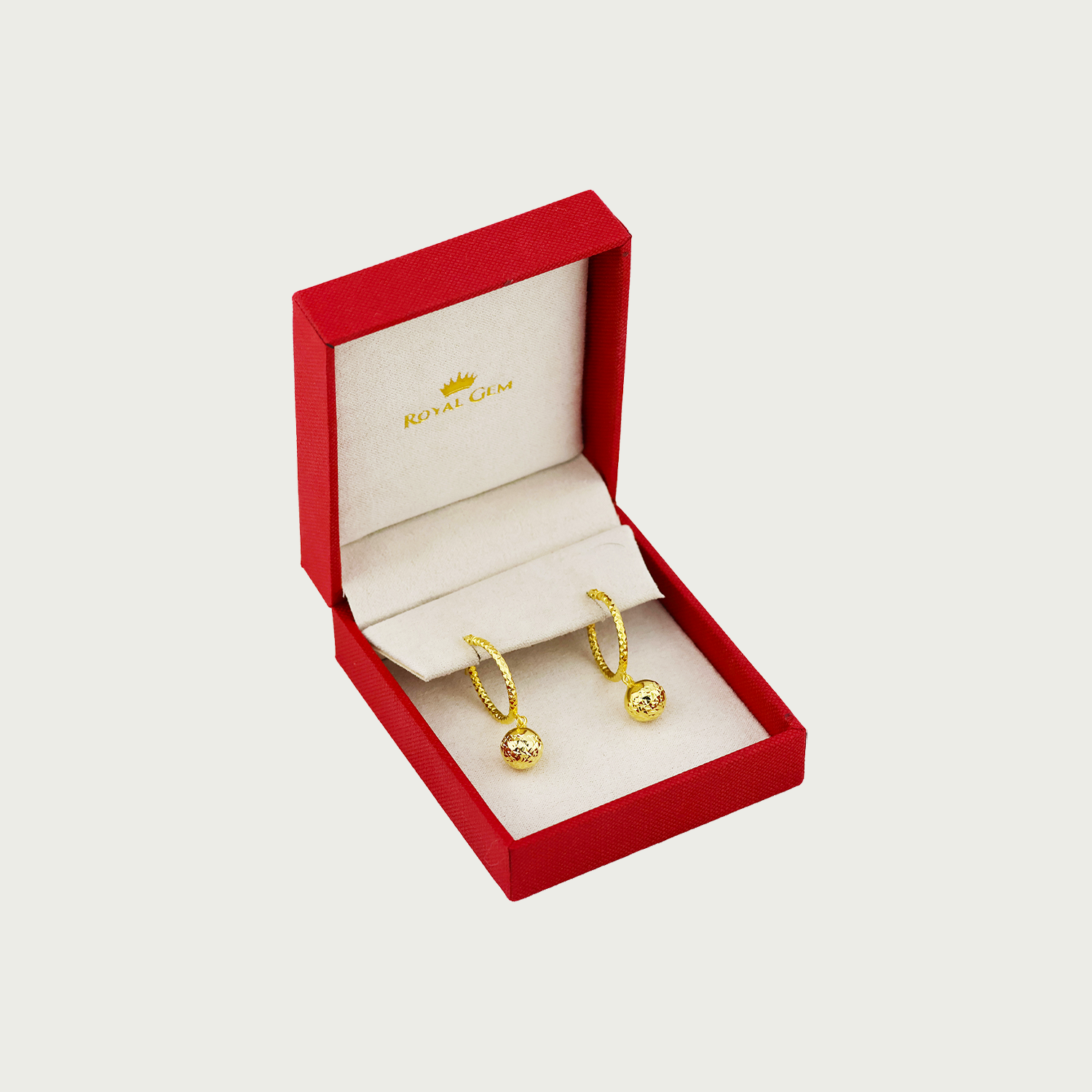Disco Ball Glitz Gold Dangling Earrings