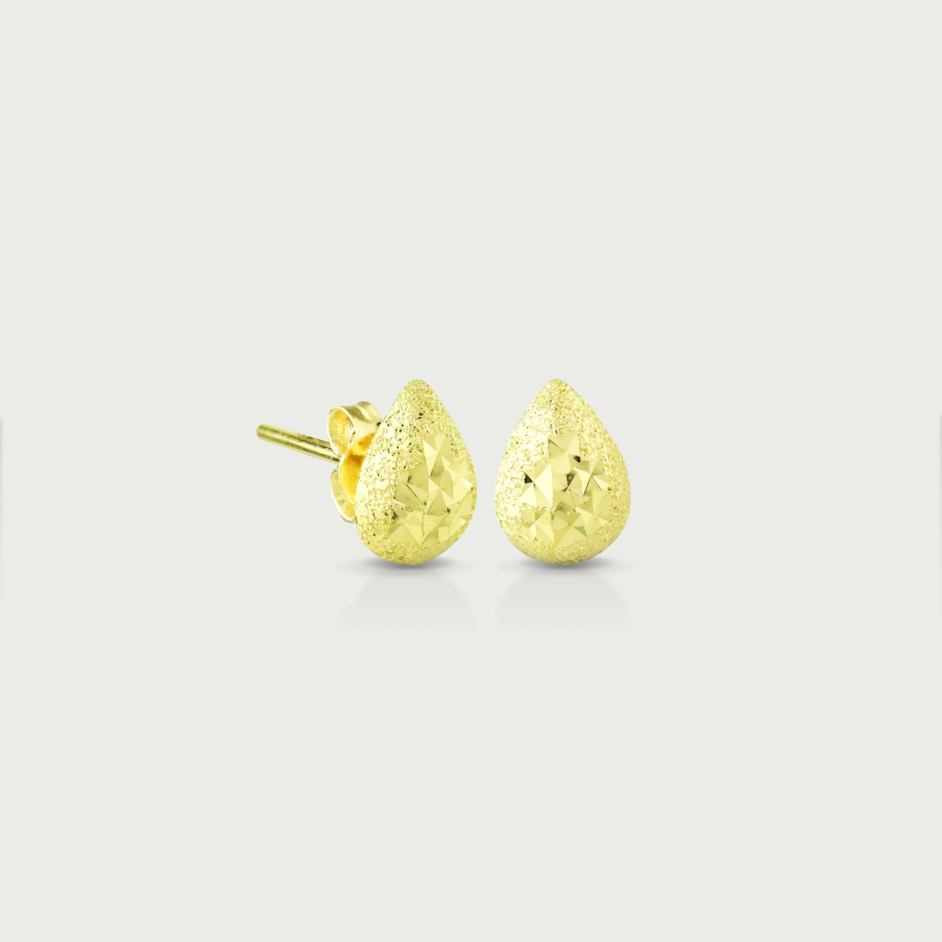 Fern Finesse Gold Stud Earrings