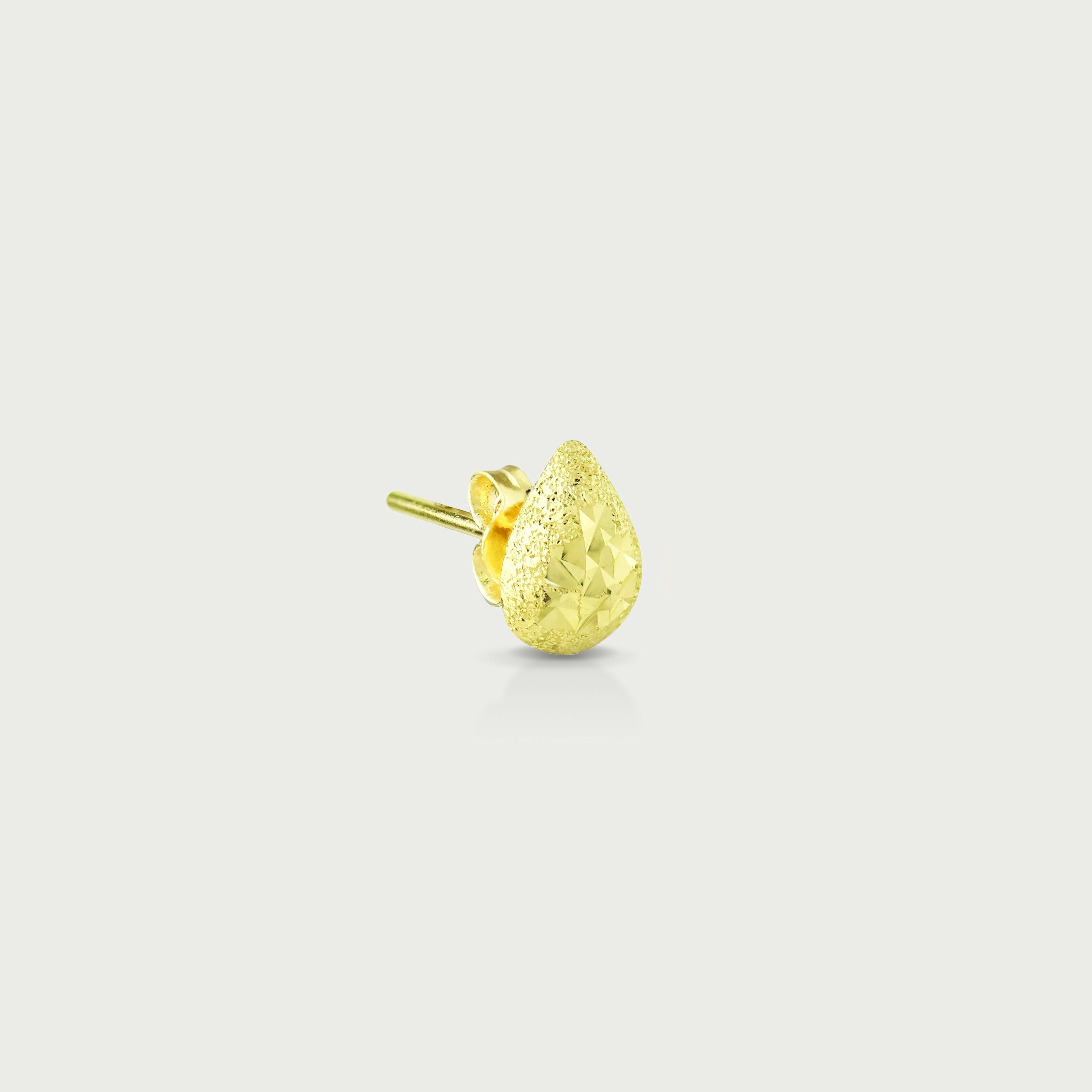 Fern Finesse Gold Stud Earrings