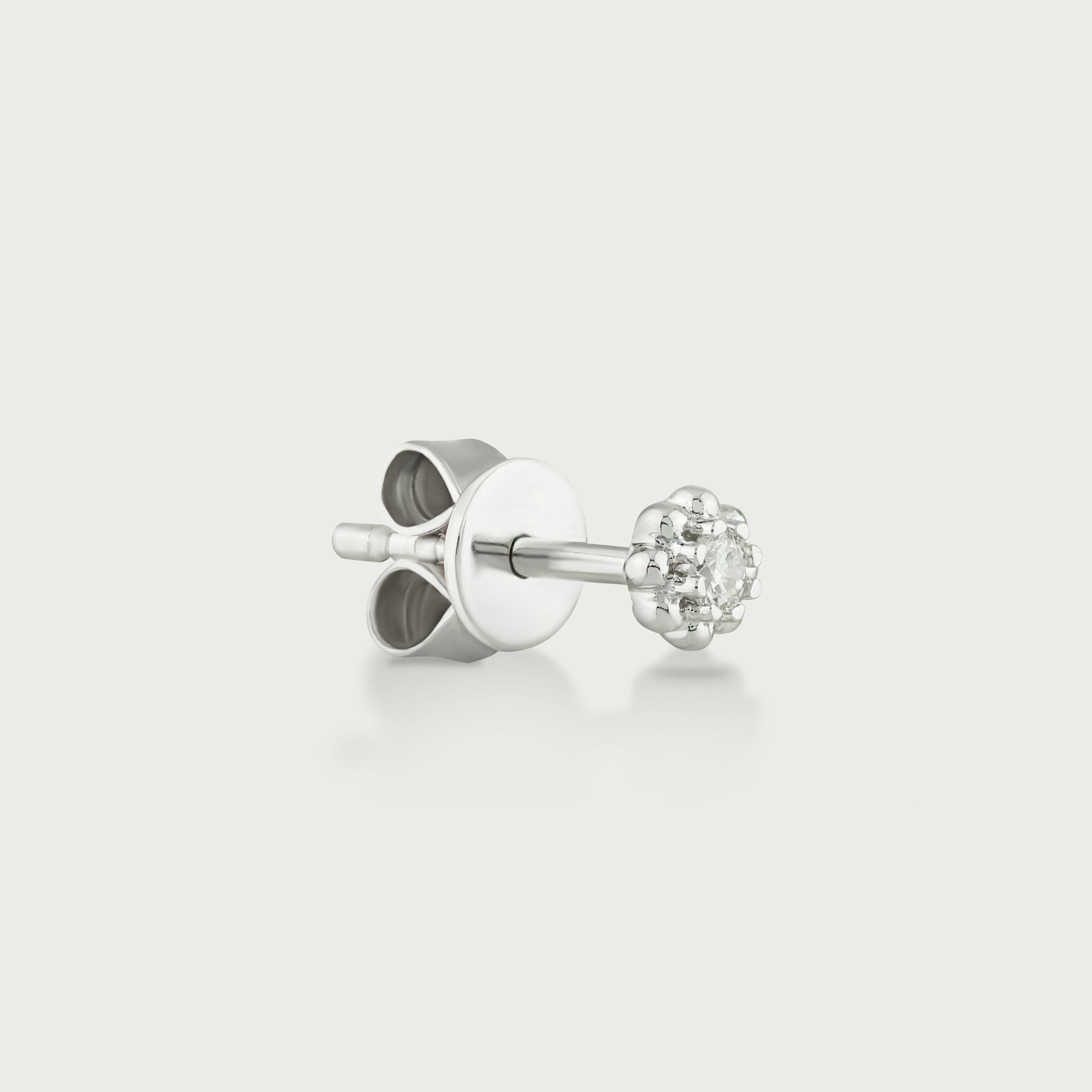 Floral Charm Diamond Stud Earrings