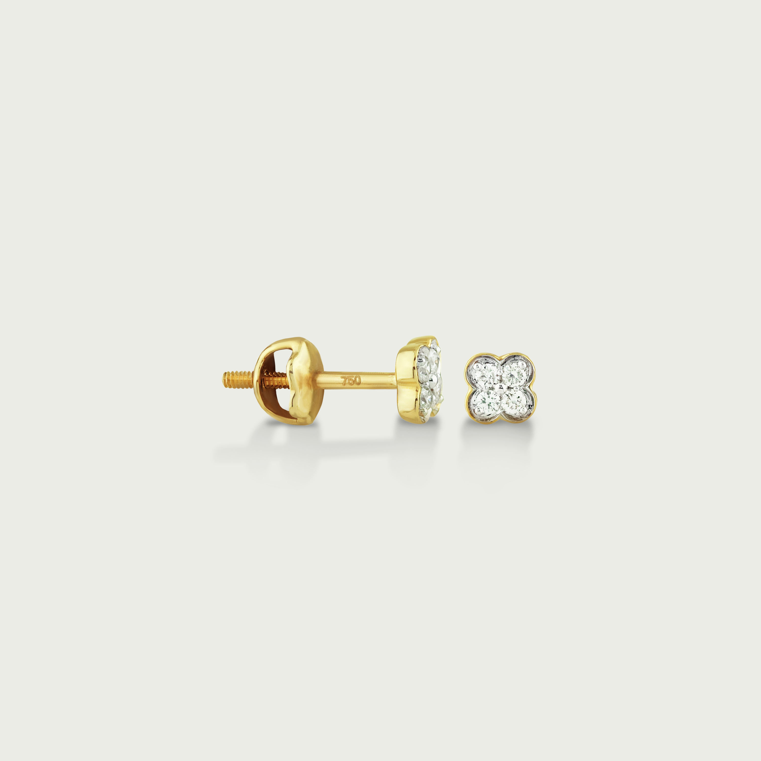 Floral Glow Diamond Stud Earrings