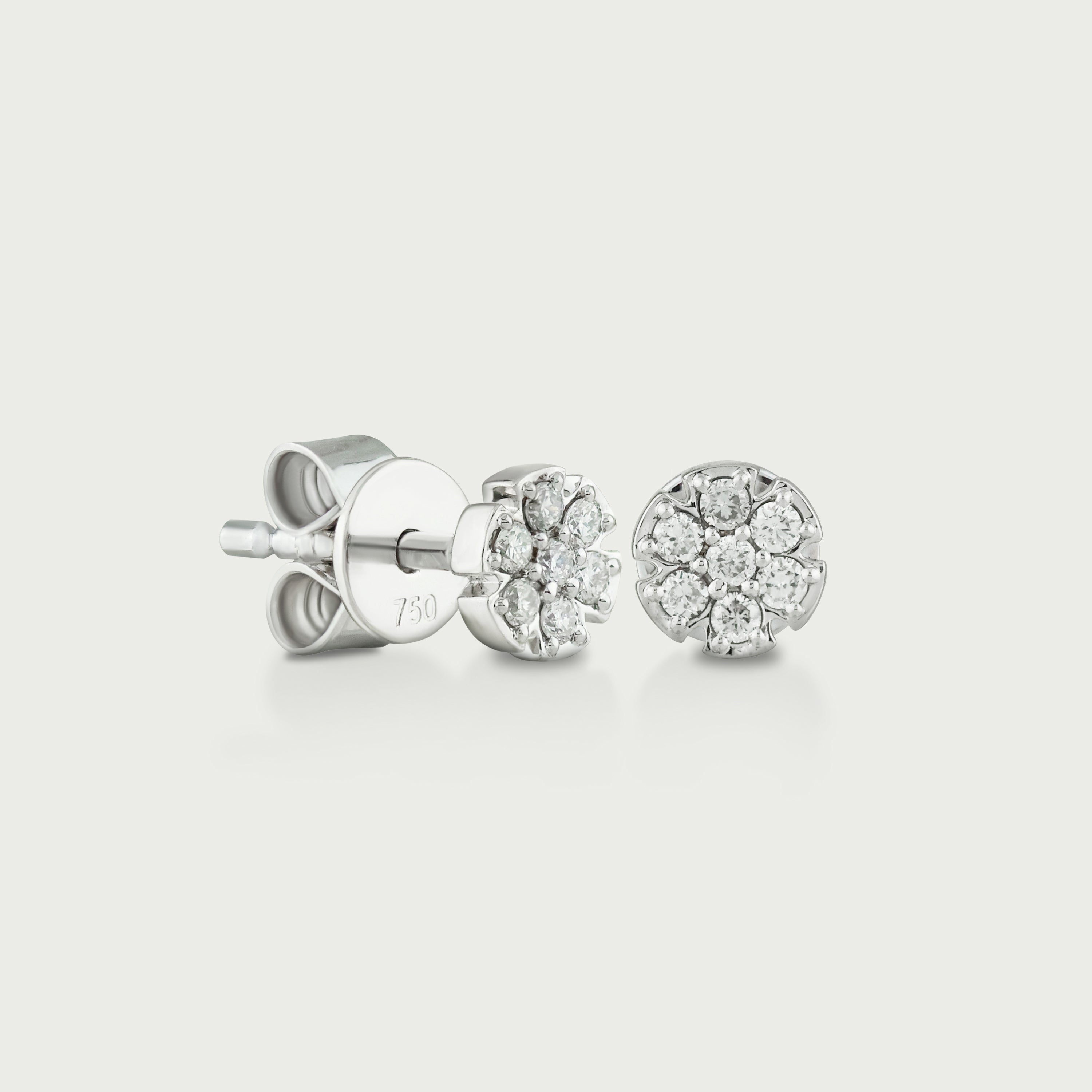 Floral Spark Diamond Stud Earrings