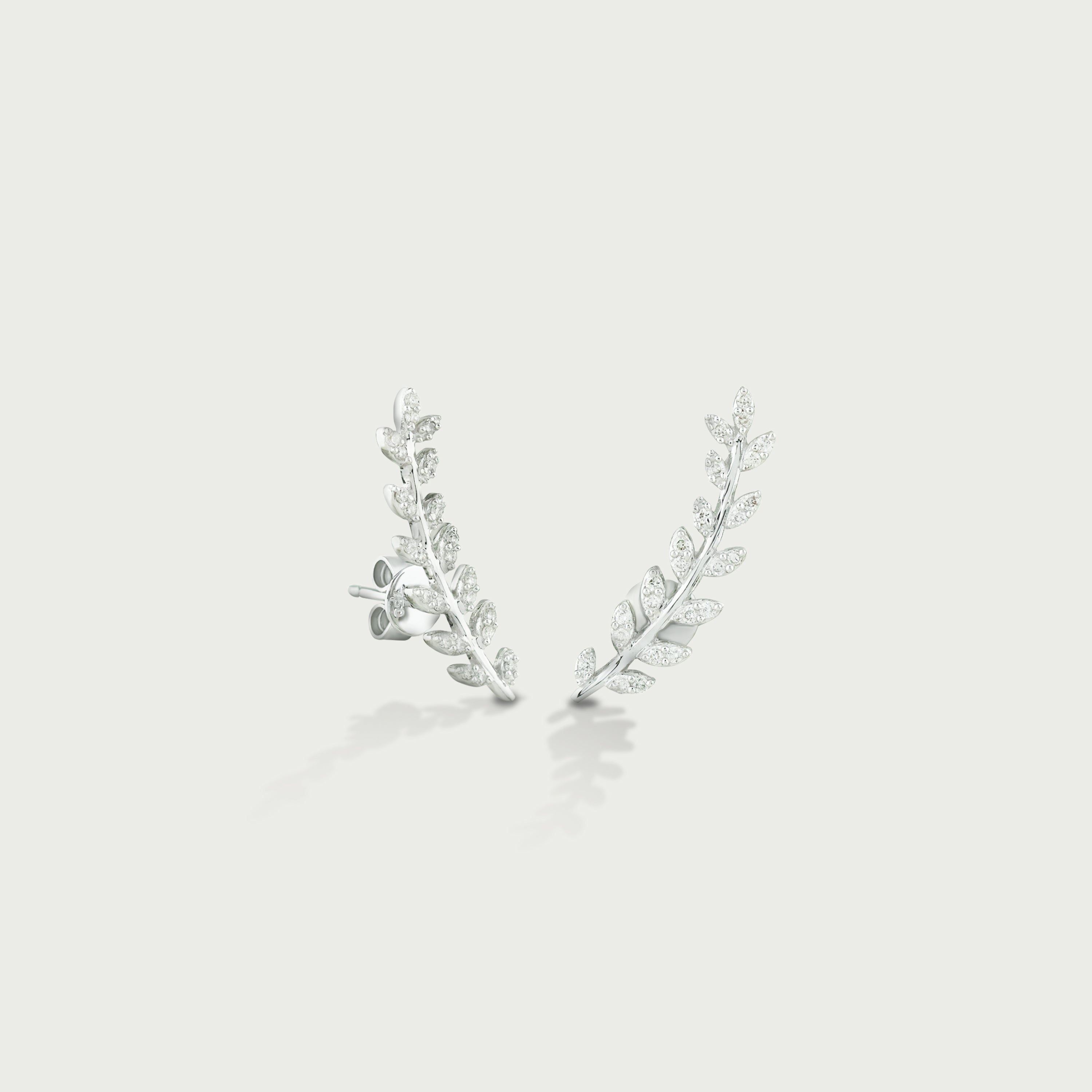 Floral Aura Diamond Crawler Earrings