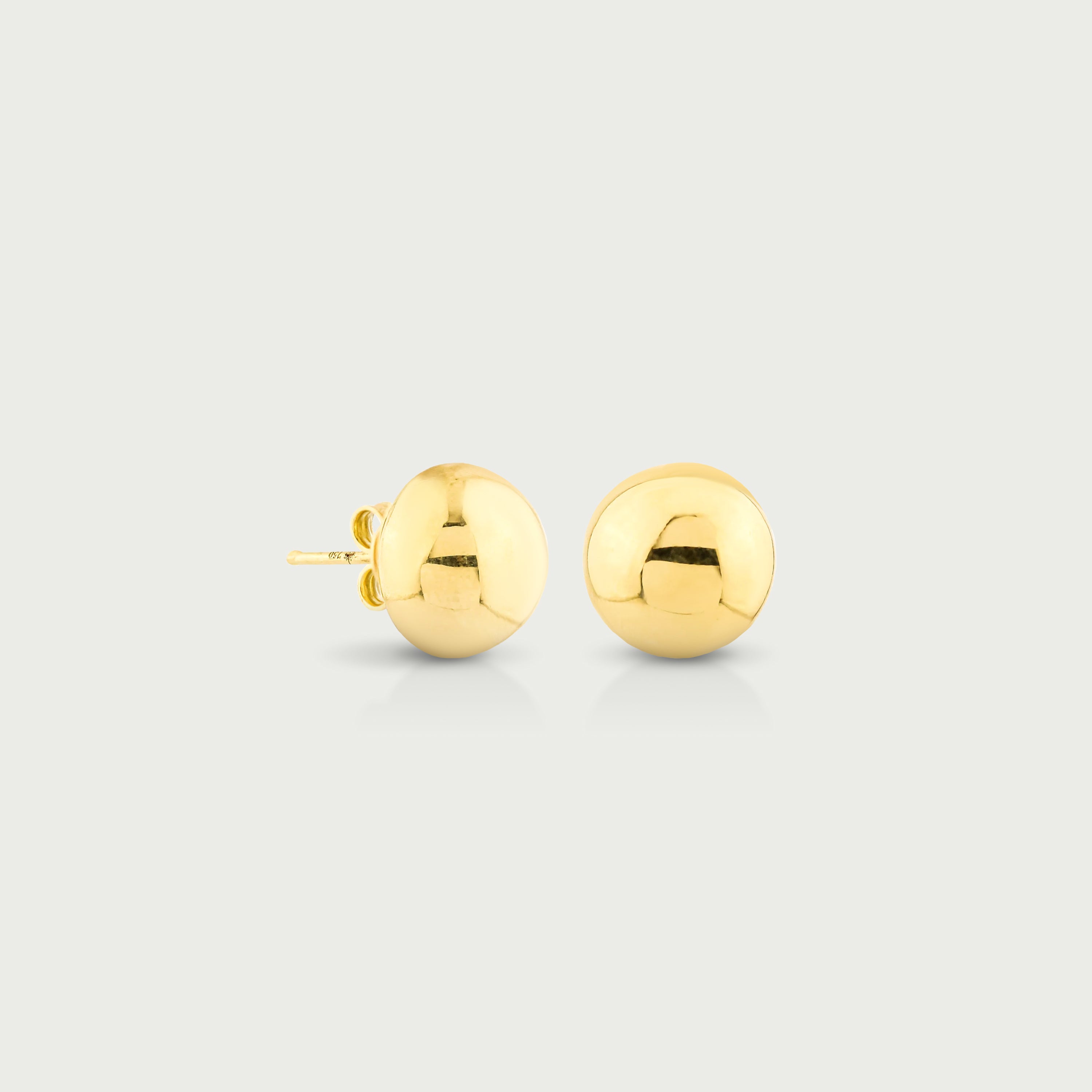 Gleaming Dome Gold Stud Earrings