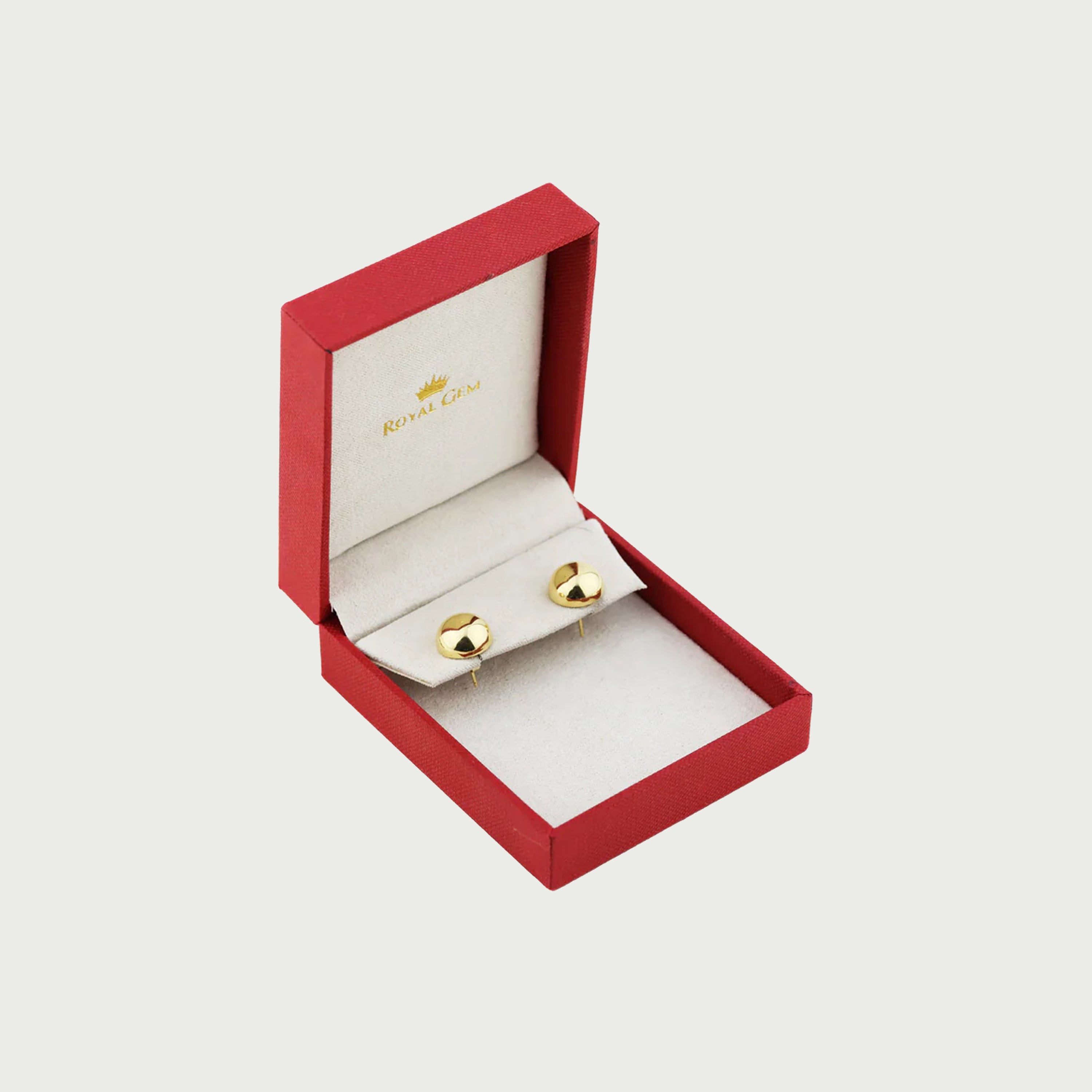 Gleaming Dome Gold Stud Earrings