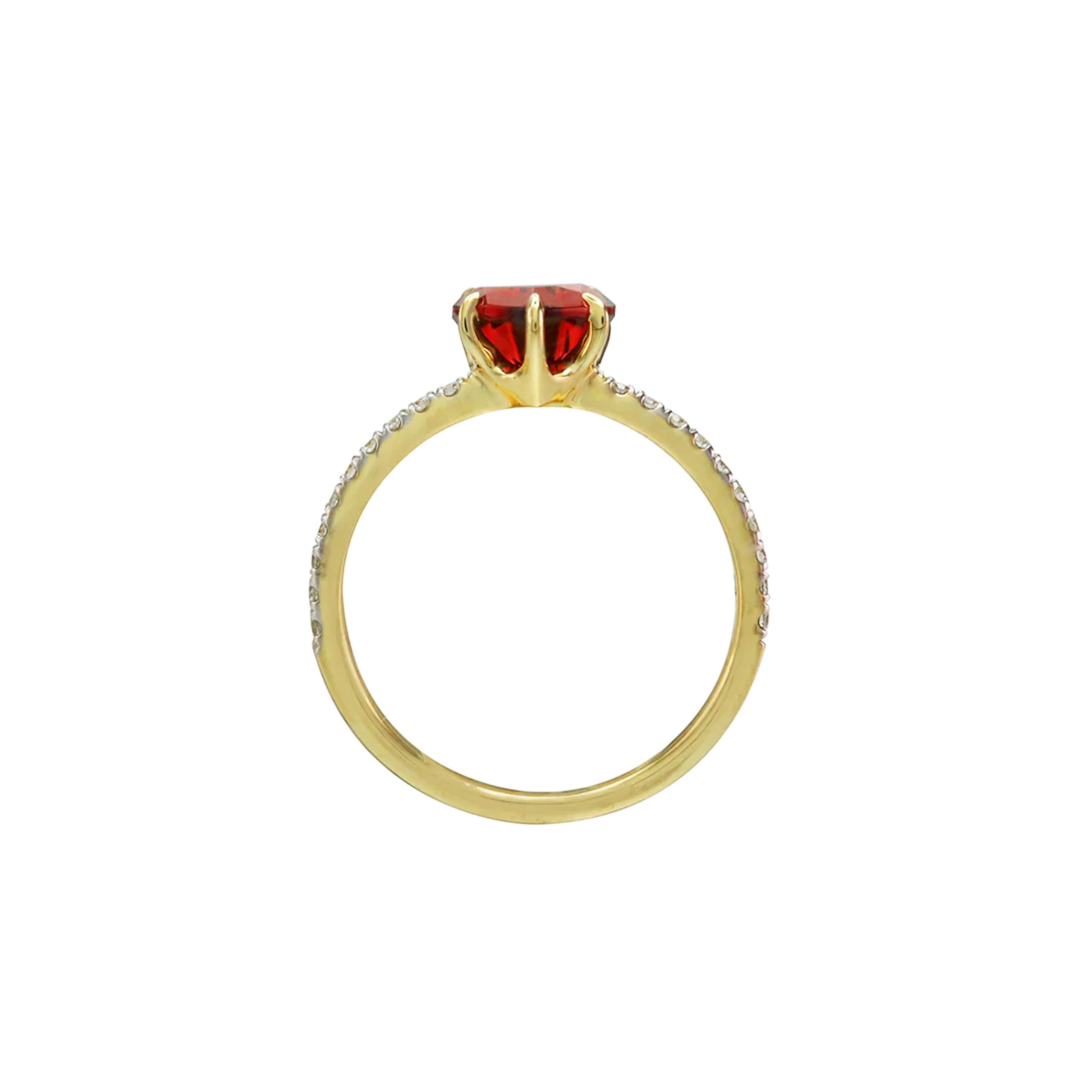 Love Deeply Garnet Soliatire Ring