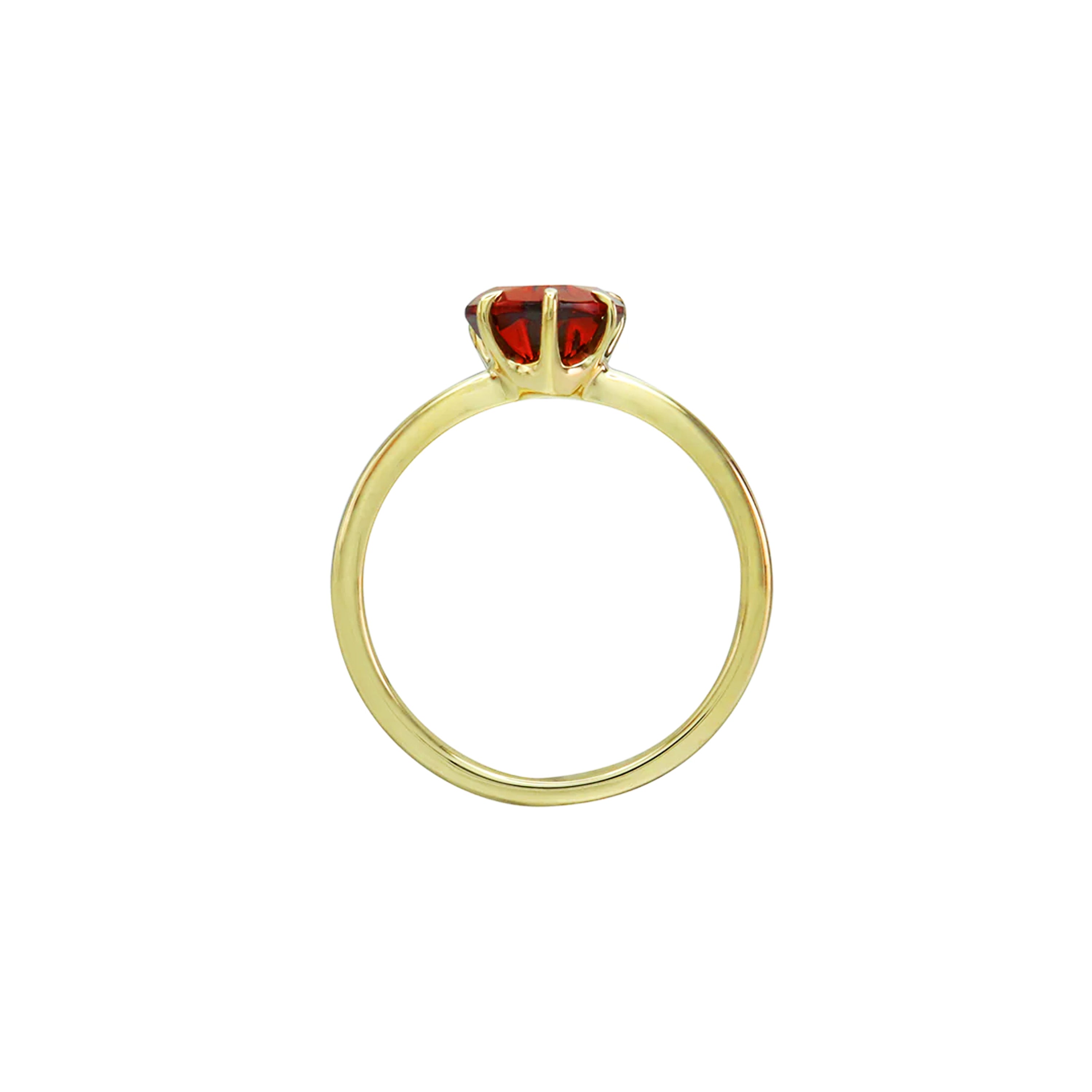 Pure Heart Garnet Solitaire Ring