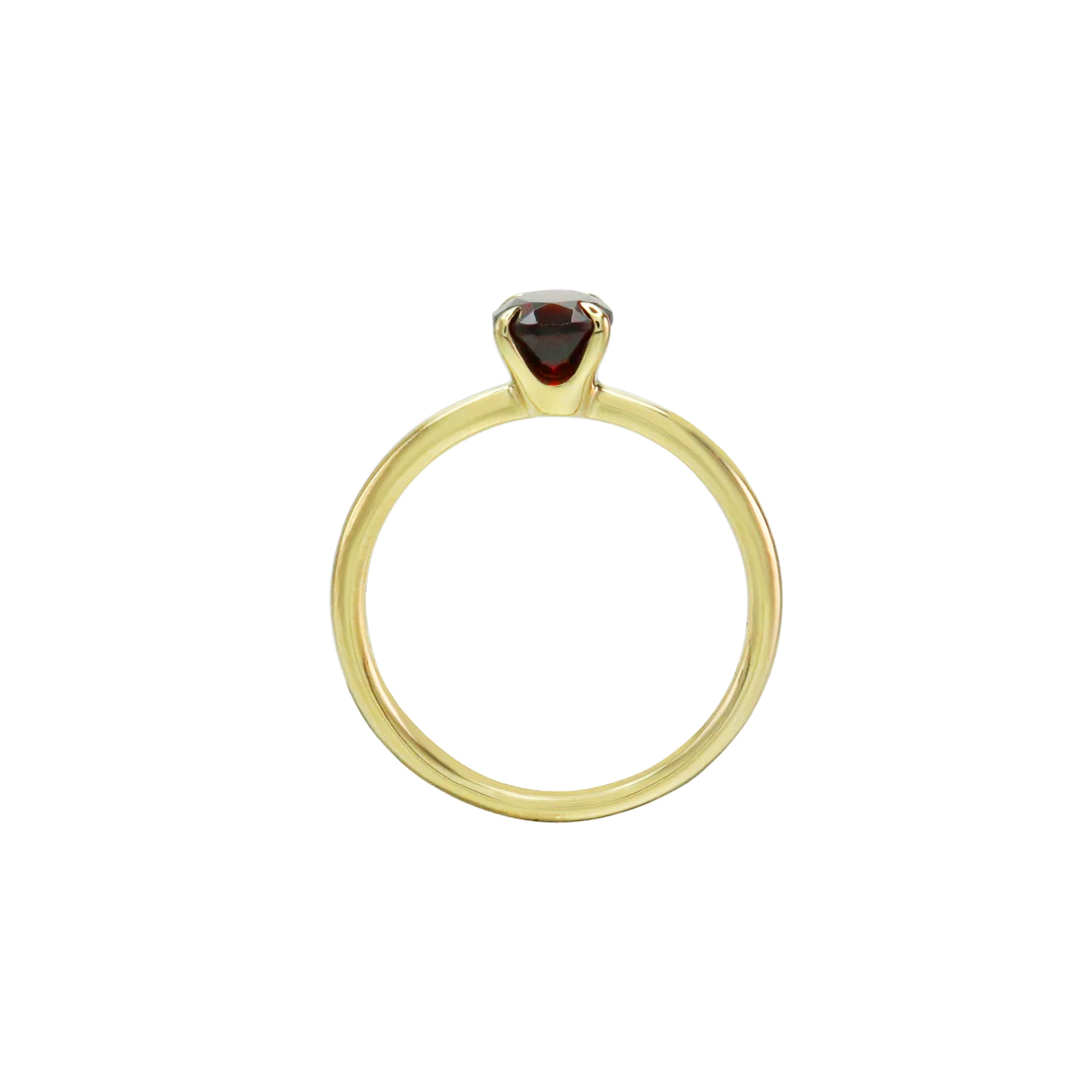 Inner Peace Garnet Solitaire Ring