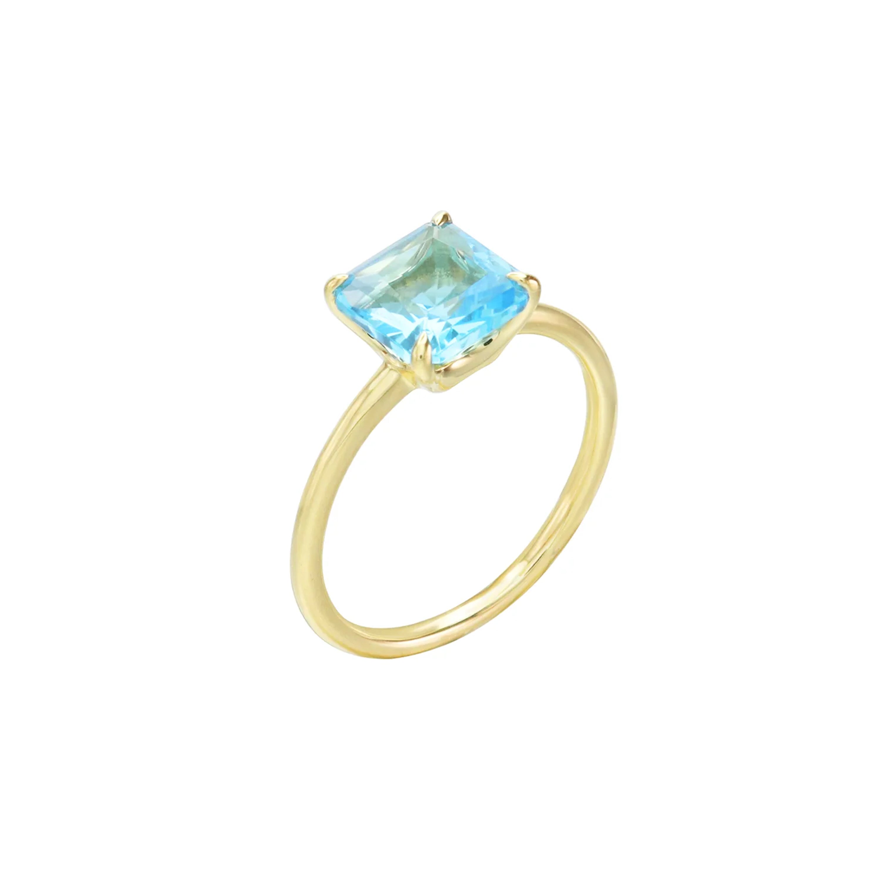 Shine Within Blue Topaz Solitaire Ring