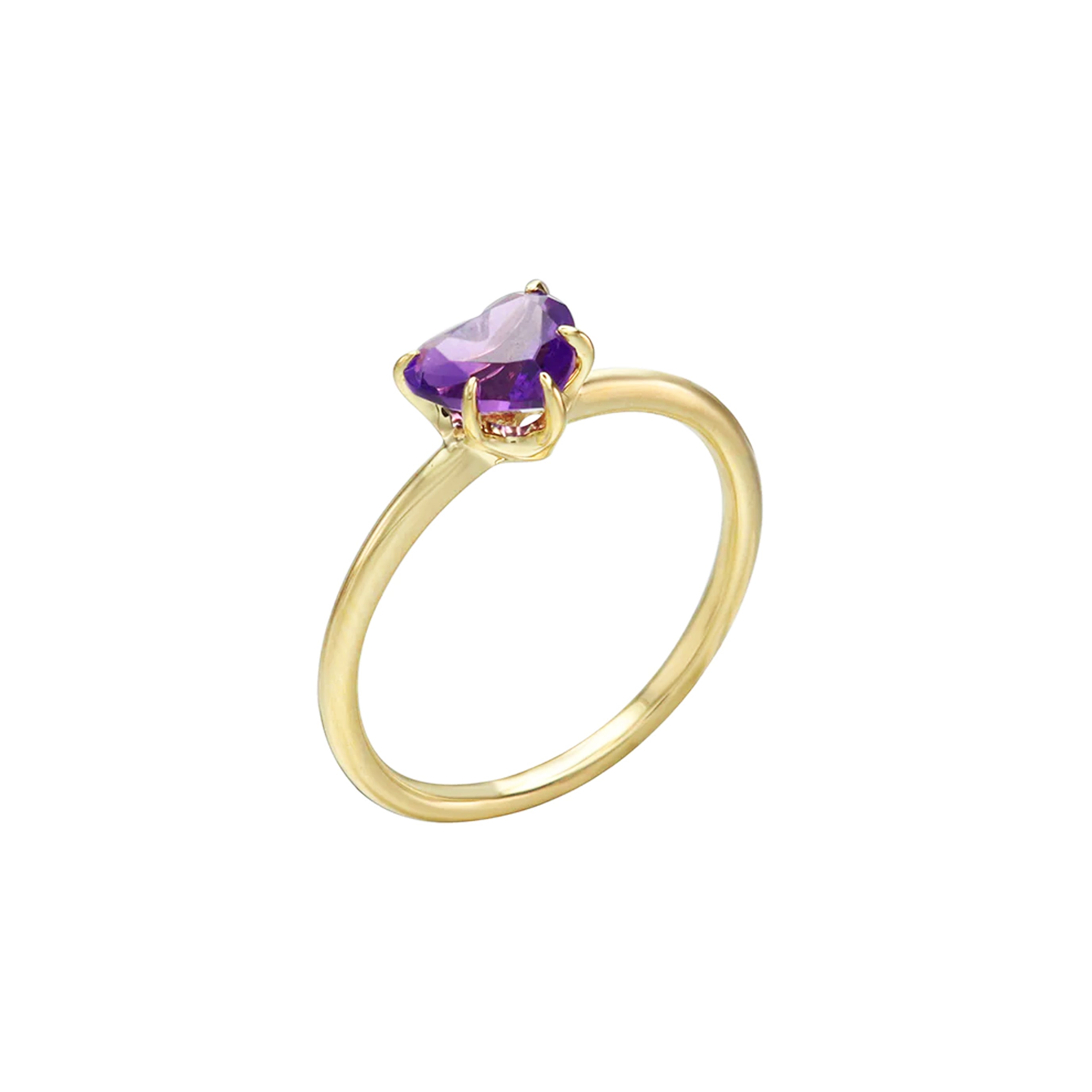 Pure Heart Amethyst Solitaire Ring