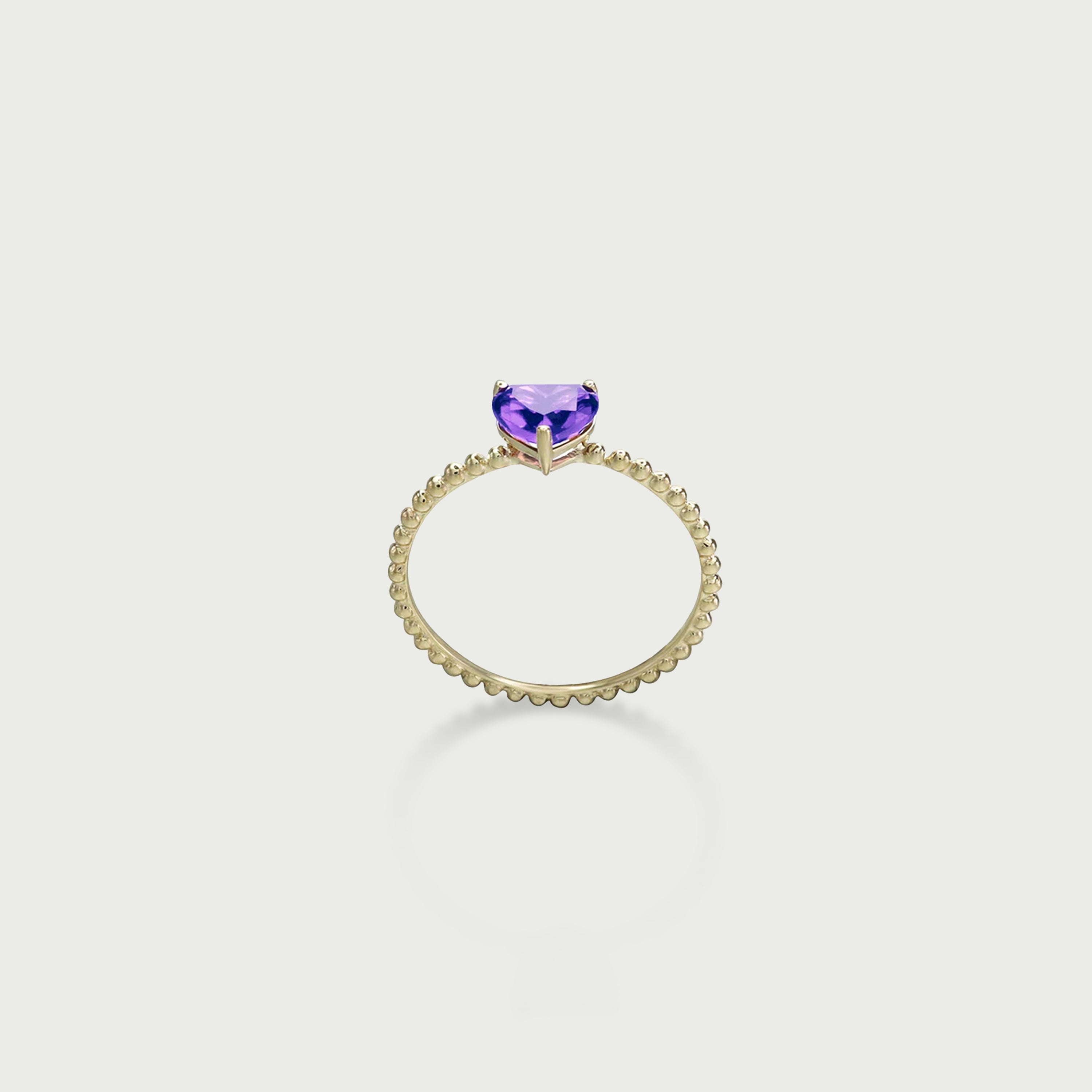 Love Always Amethyst Beaded Ring