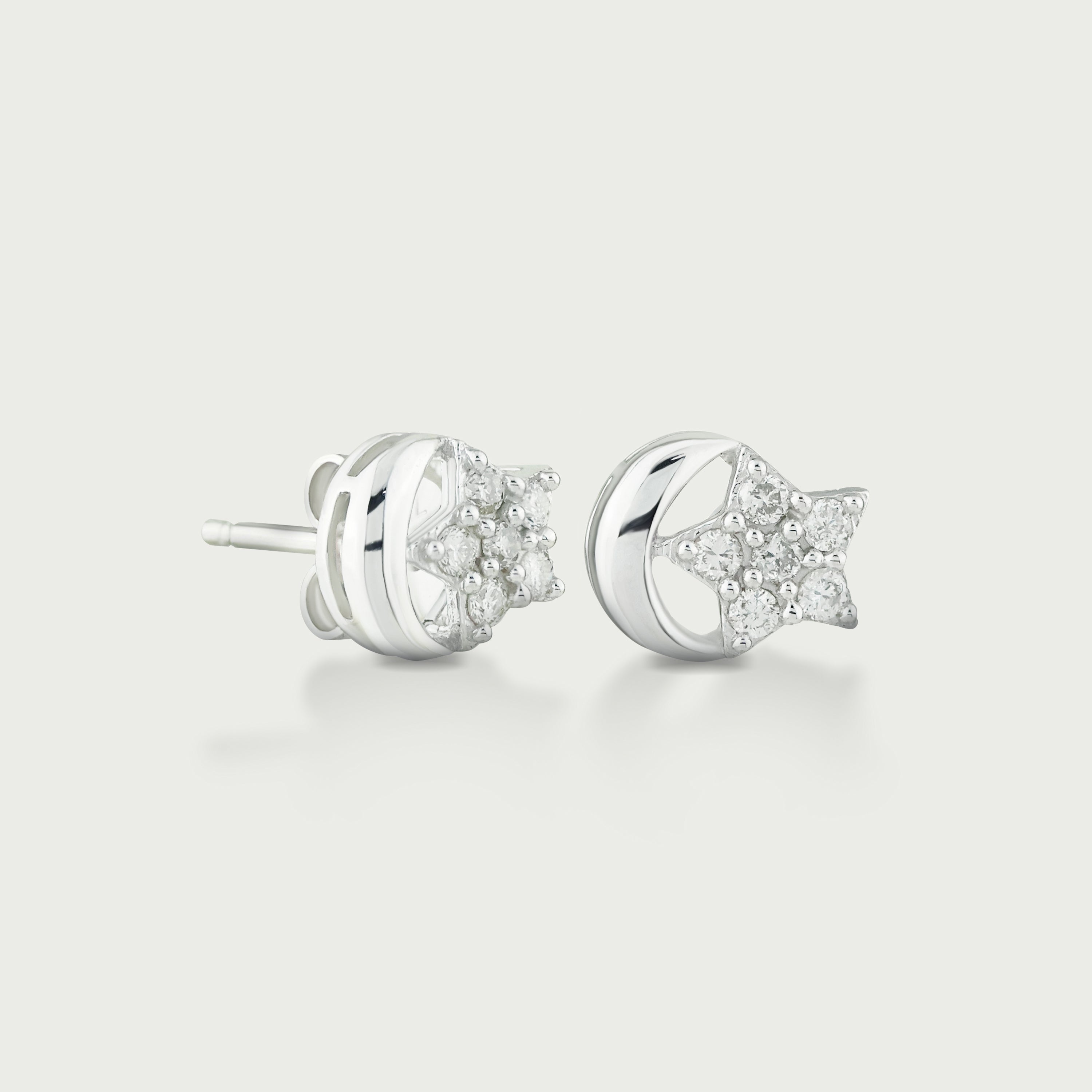 Moonlight Starburst Diamond Stud Earrings