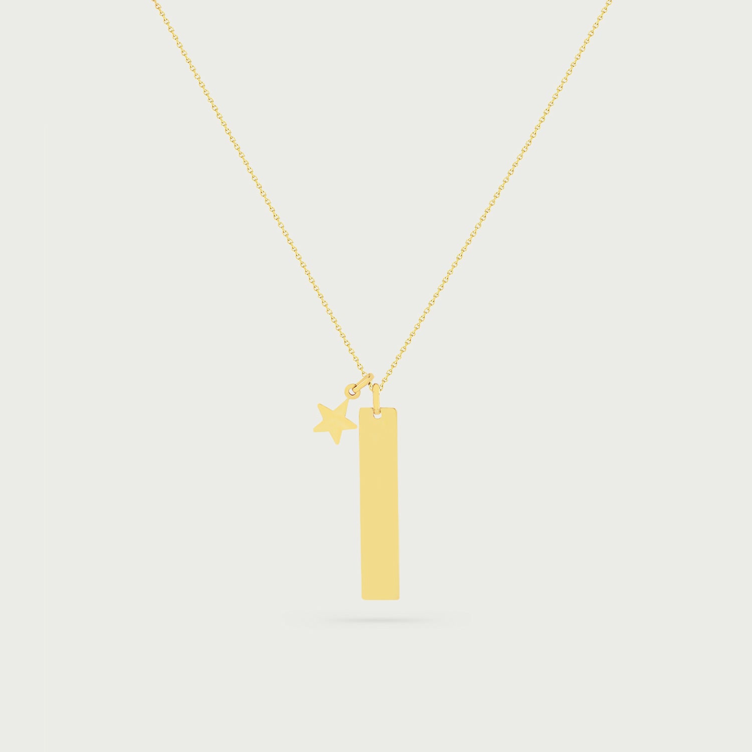 Olivia Vertical Bar Necklace with Star Charm
