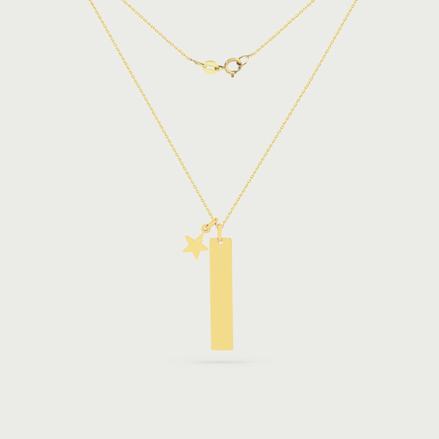 Olivia Vertical Bar Necklace with Star Charm