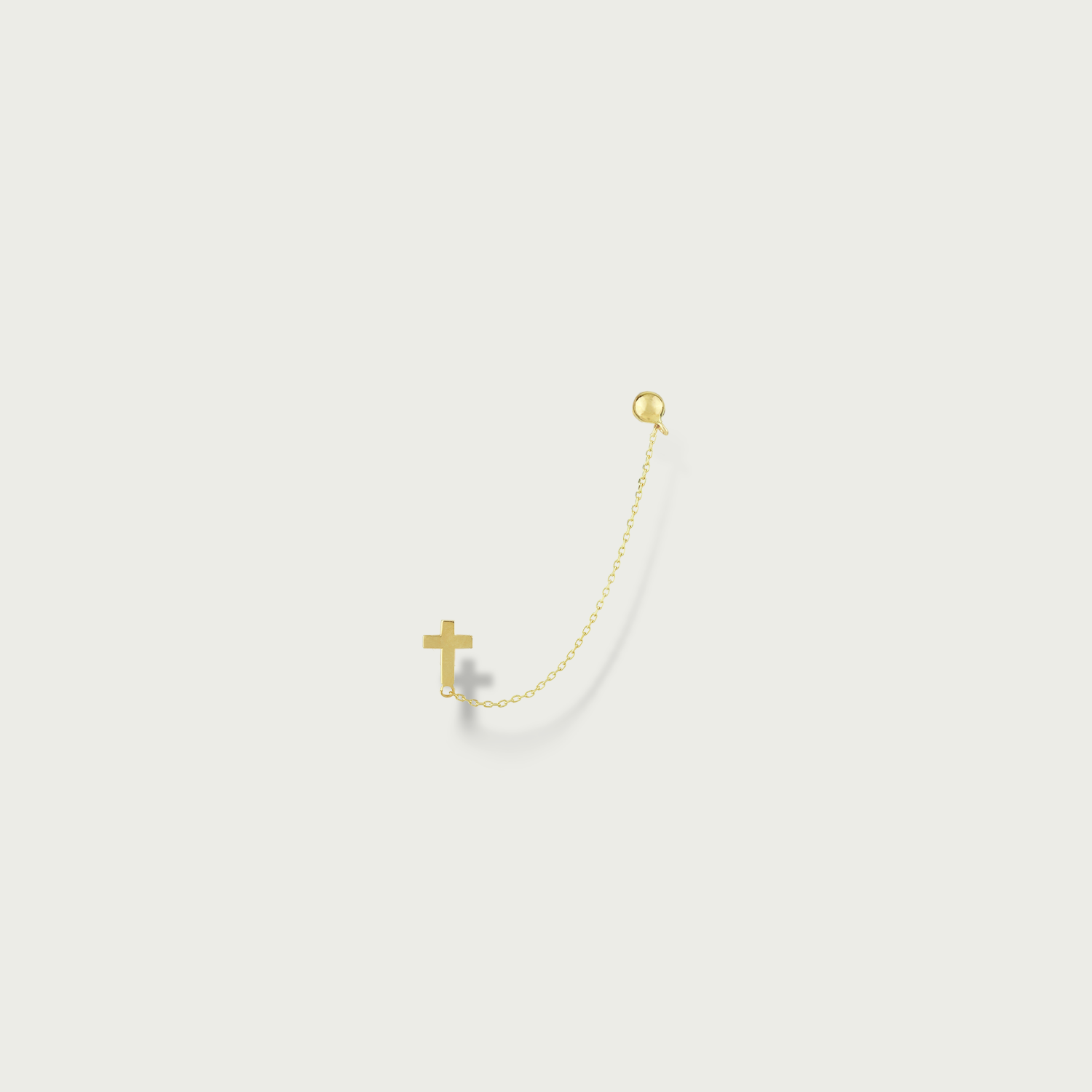 Power Play Cross Gold Piercing Earrings