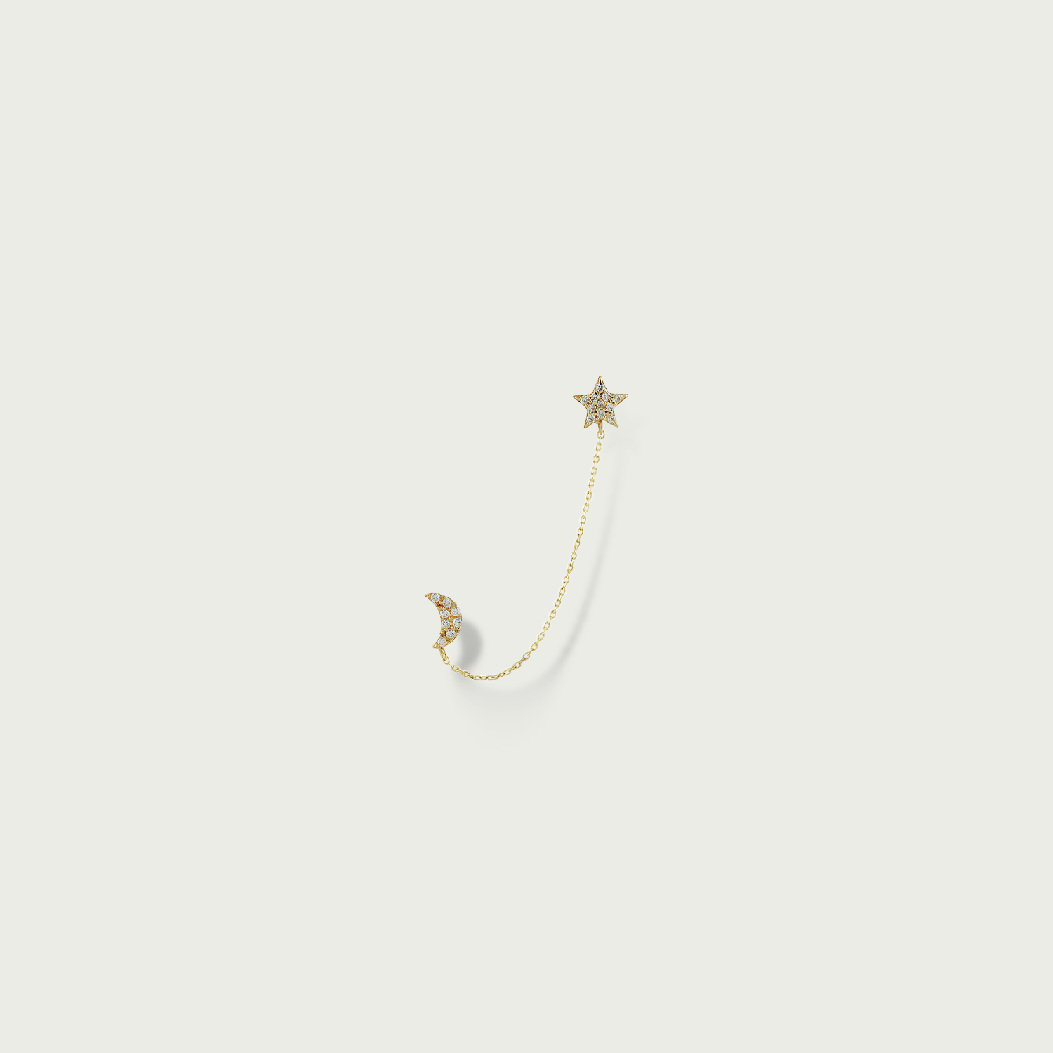 Power Play Moon Gold Piercing Earrings