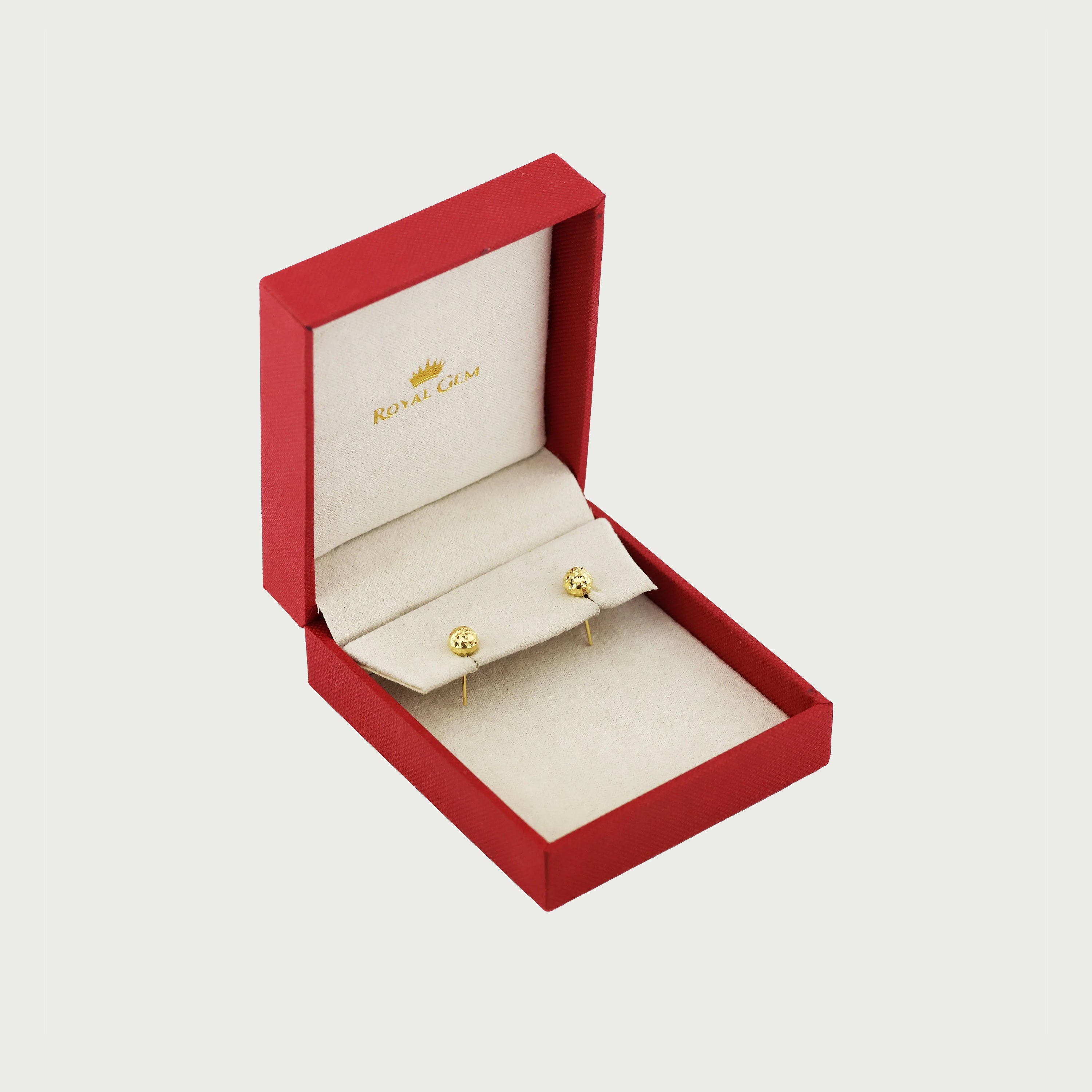 Solaire Ball Sparkle Gold Stud Earrings