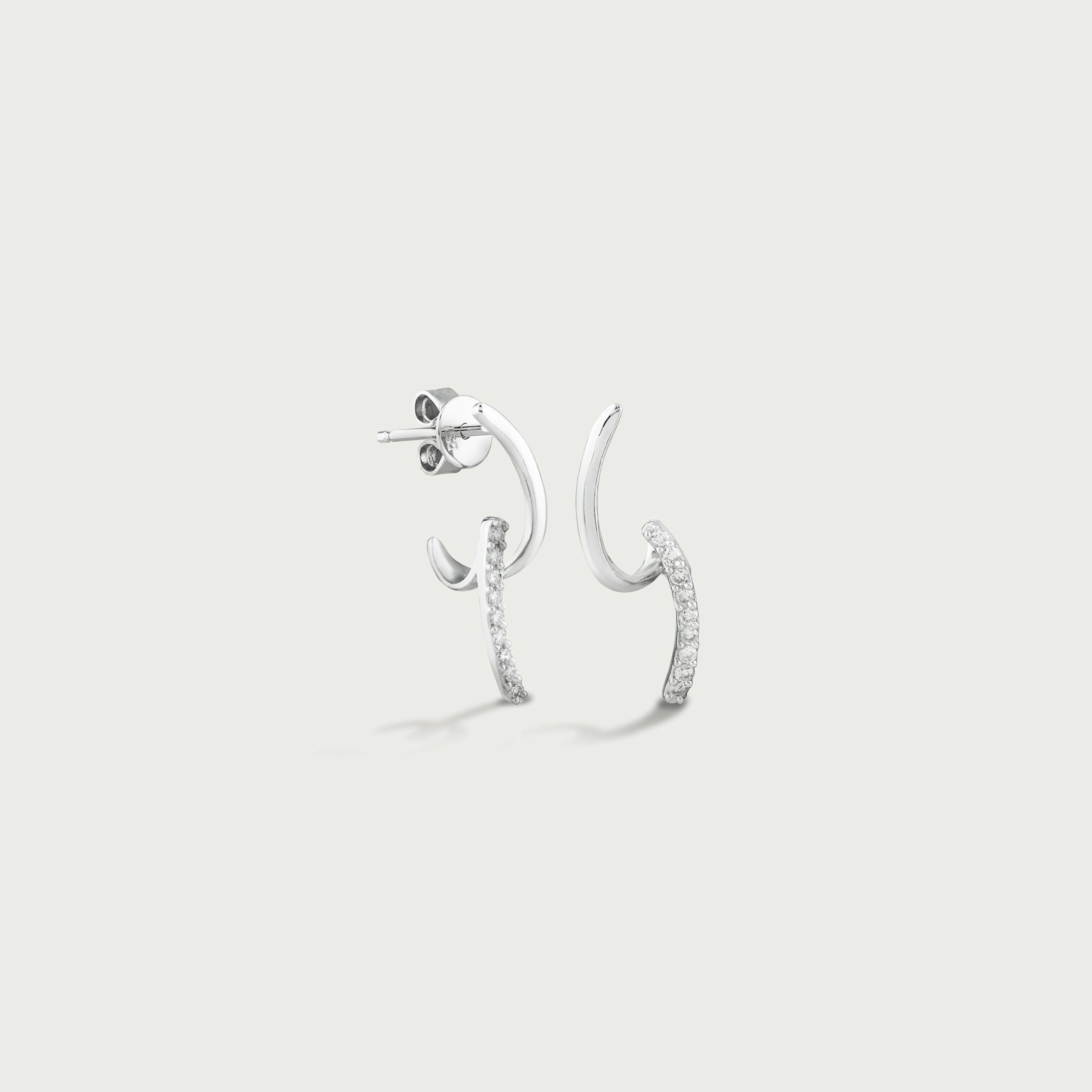 Spiral Sparkle Diamond Stud Earrings