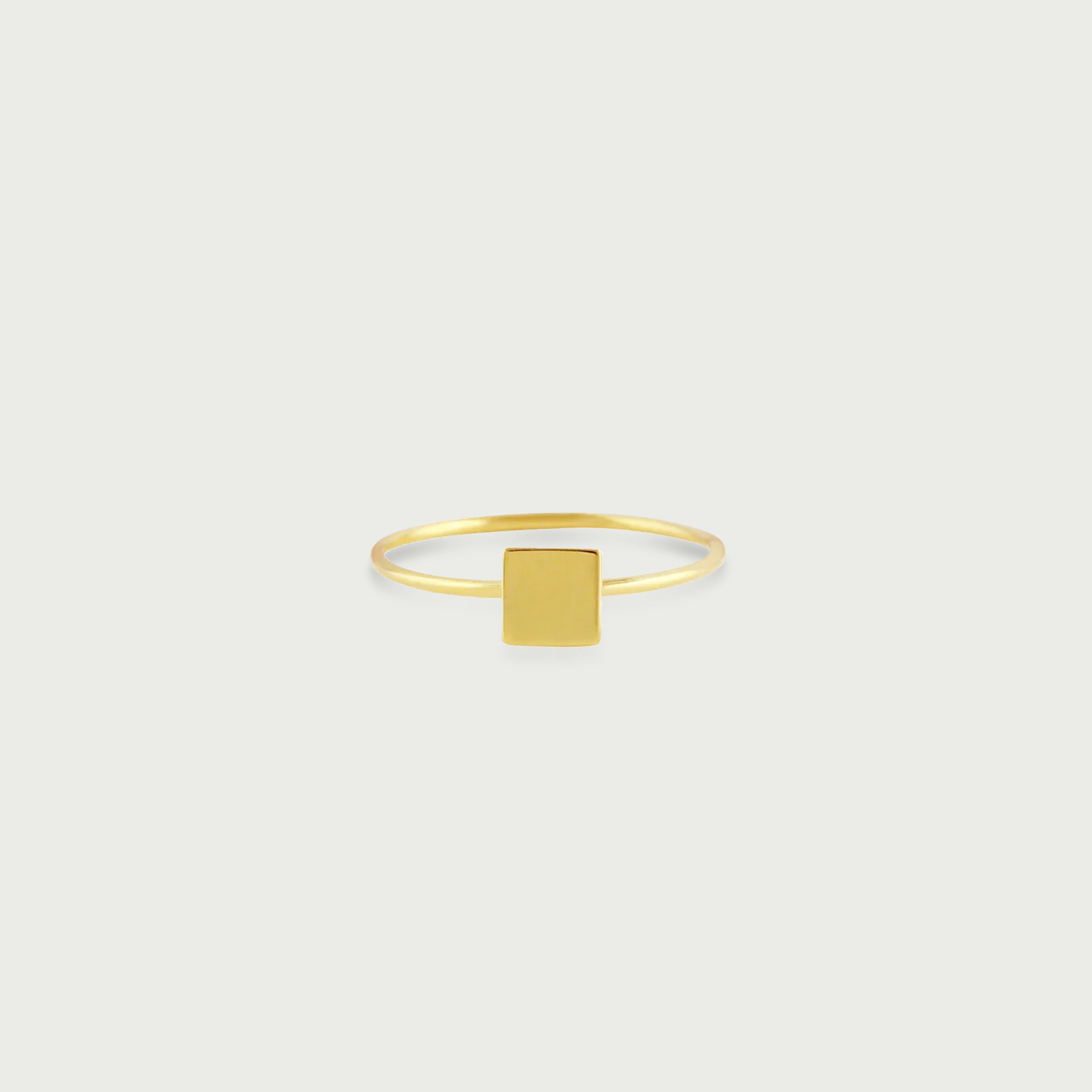 Yellow Gold Square Ring