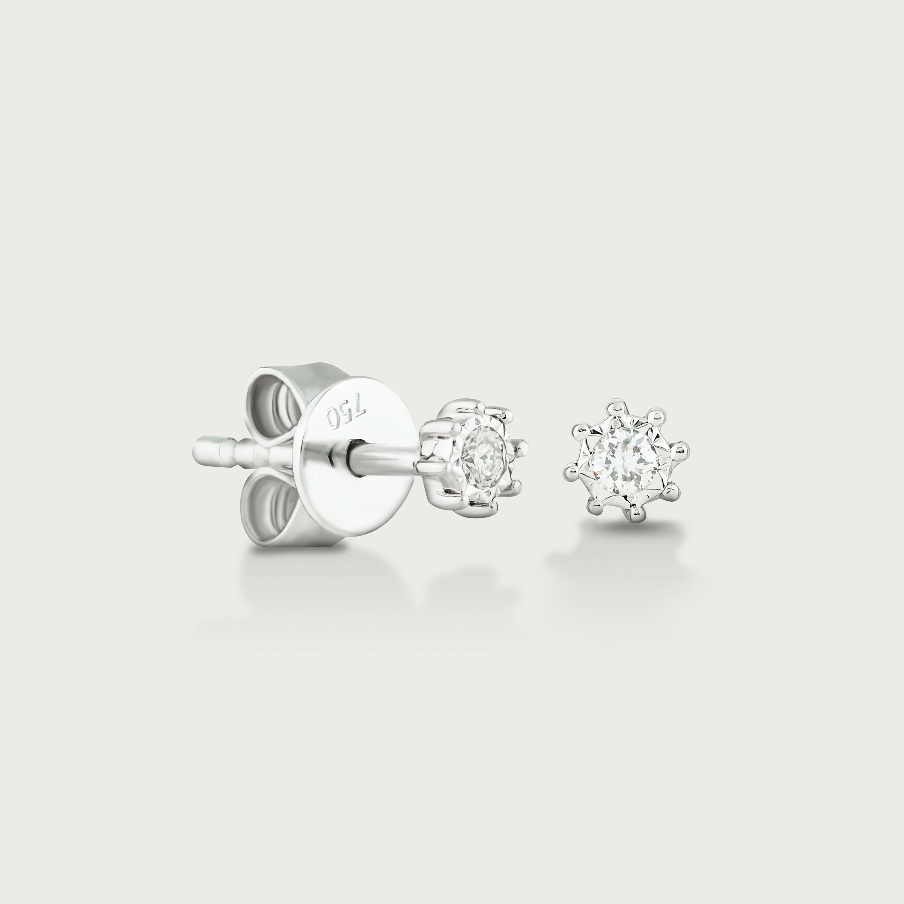 Stellar Solitude Shine Diamond Stud Earrings