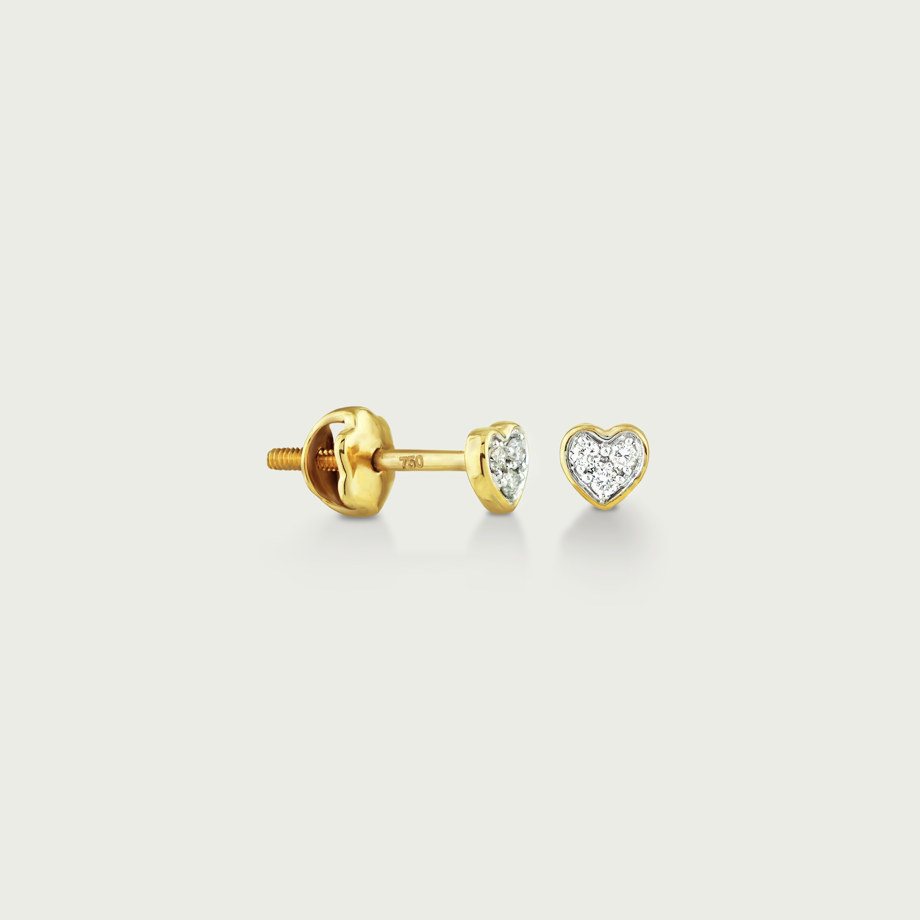 Twilight Heart Diamond Stud Earrings