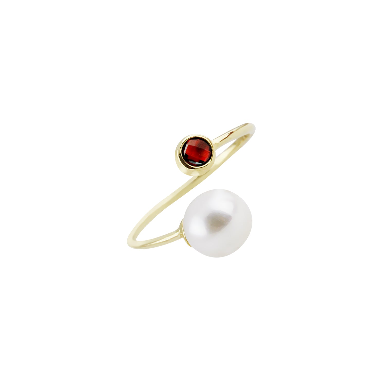 Twin Treasures Pearl and Gemstone Kissing Ring