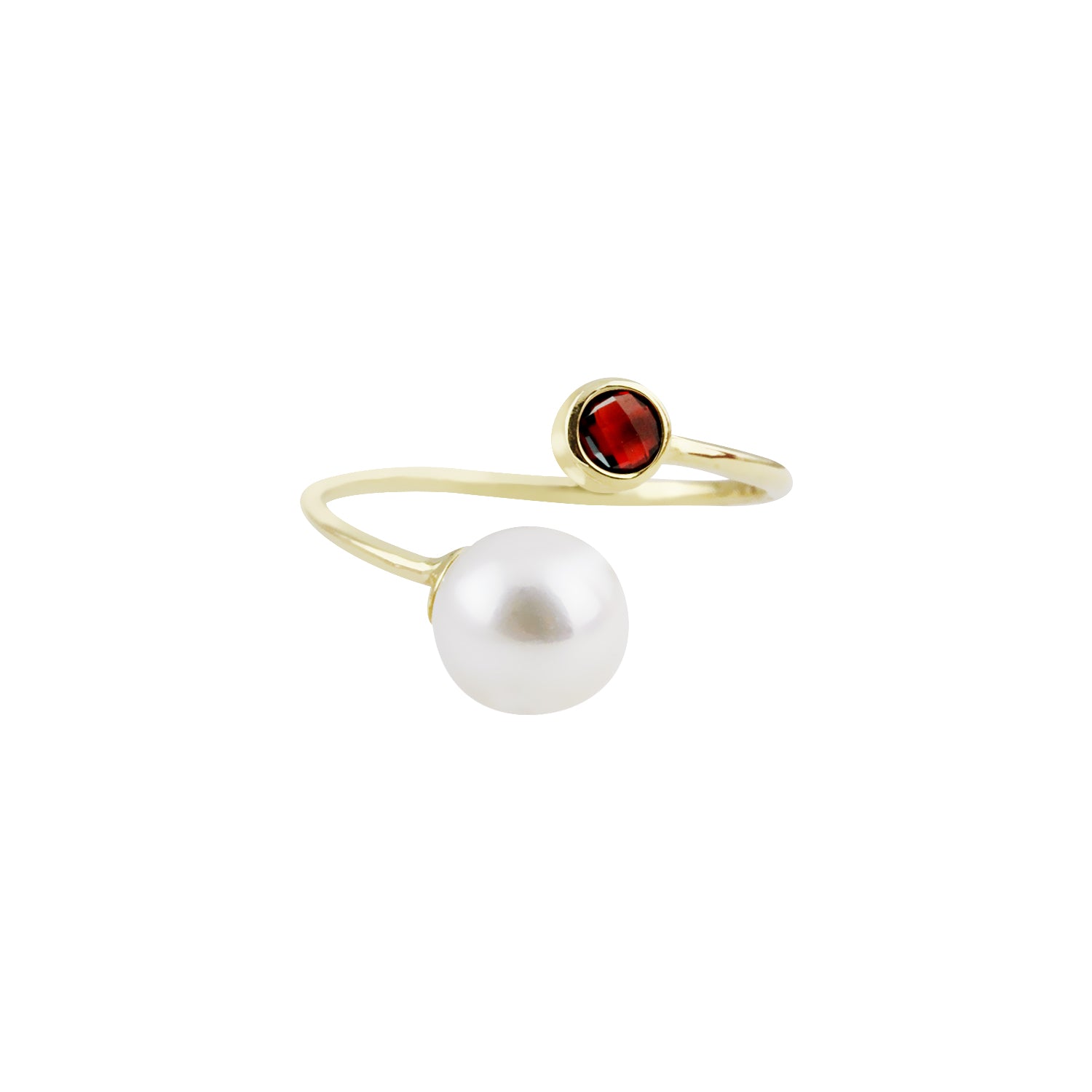 Twin Treasures Pearl and Gemstone Kissing Ring