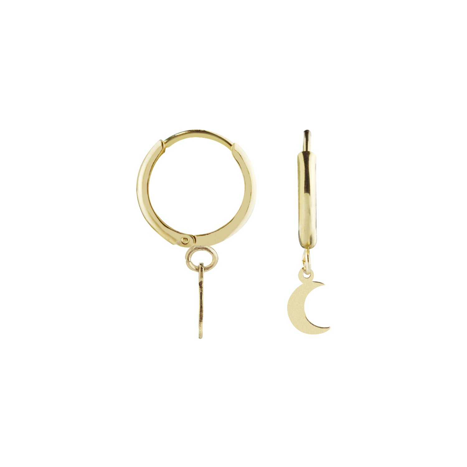 Over the Moon Gold Hoop Earrings