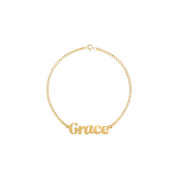 Eloise Script Name Bracelet in Yellow Gold