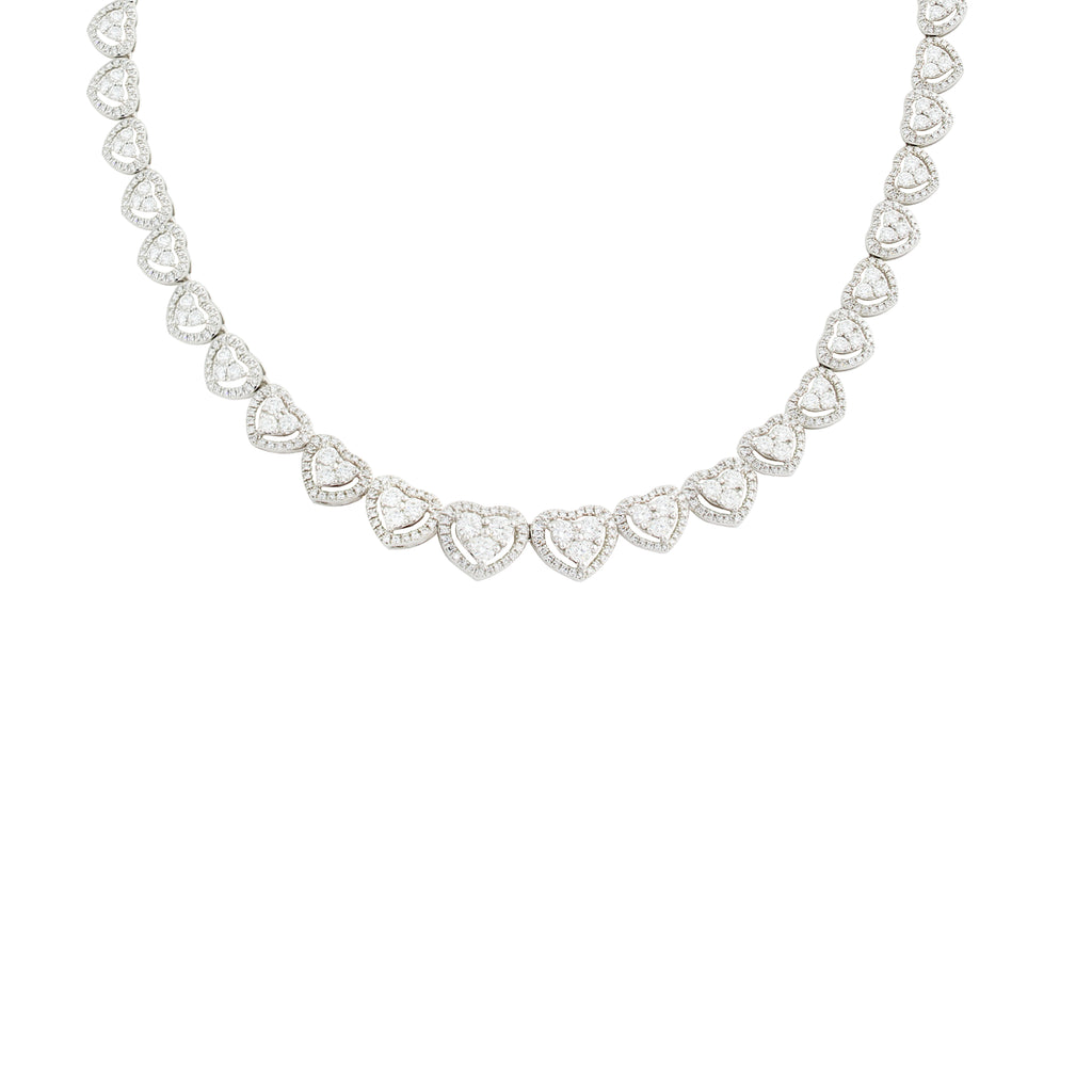 Heart Diamond Tennis Necklace