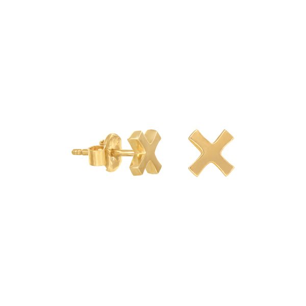 14K Italian Gold X Stud Earrings