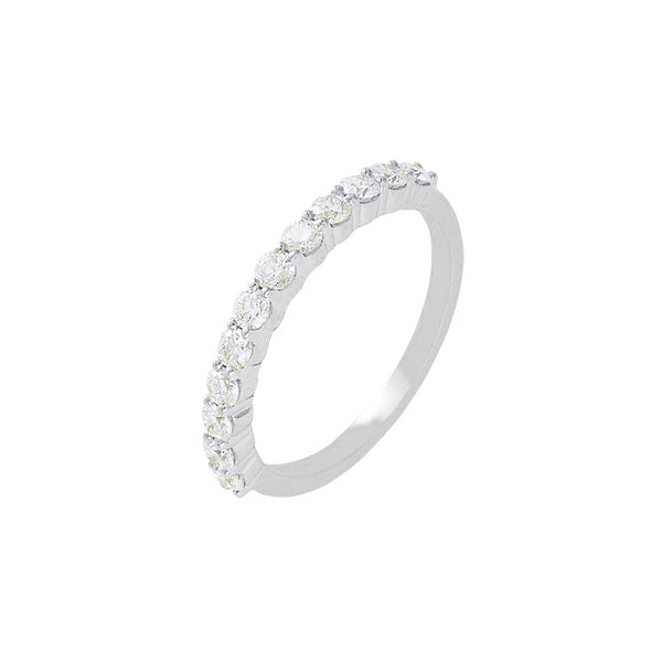 Round Diamond Half Eternity Ring in 18K White Gold