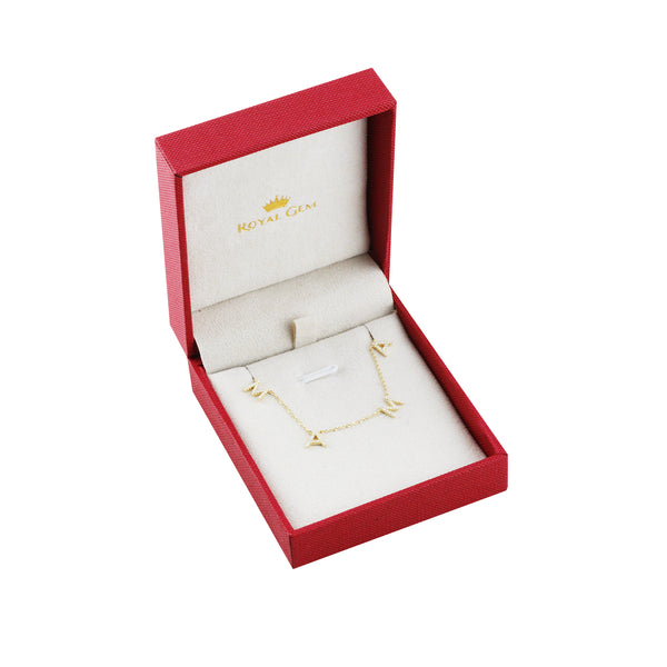 Mama Diamond Station Name Necklace in 14K Yellow Gold