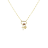 Heart & Cross in 18K Yellow Gold Carabiner Paperclip Necklace