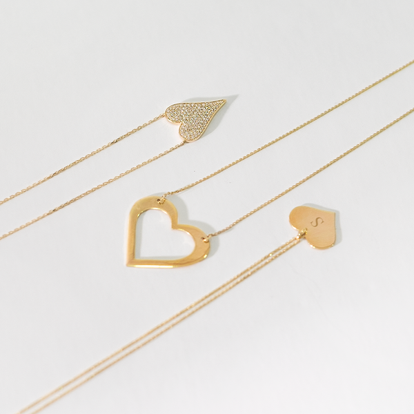Cherie Yellow Gold Heart Necklace
