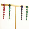 Color Me Contrast Ruby and Emerald Dangling Earrings