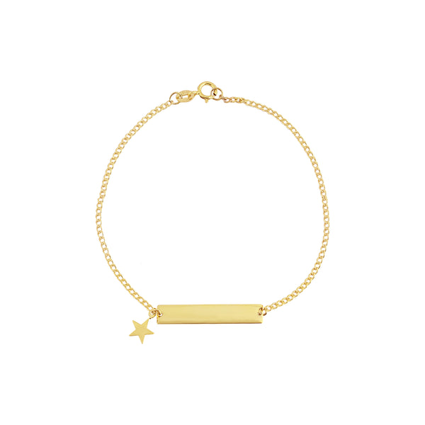 Horizontal Bar Bracelet with Star Charm