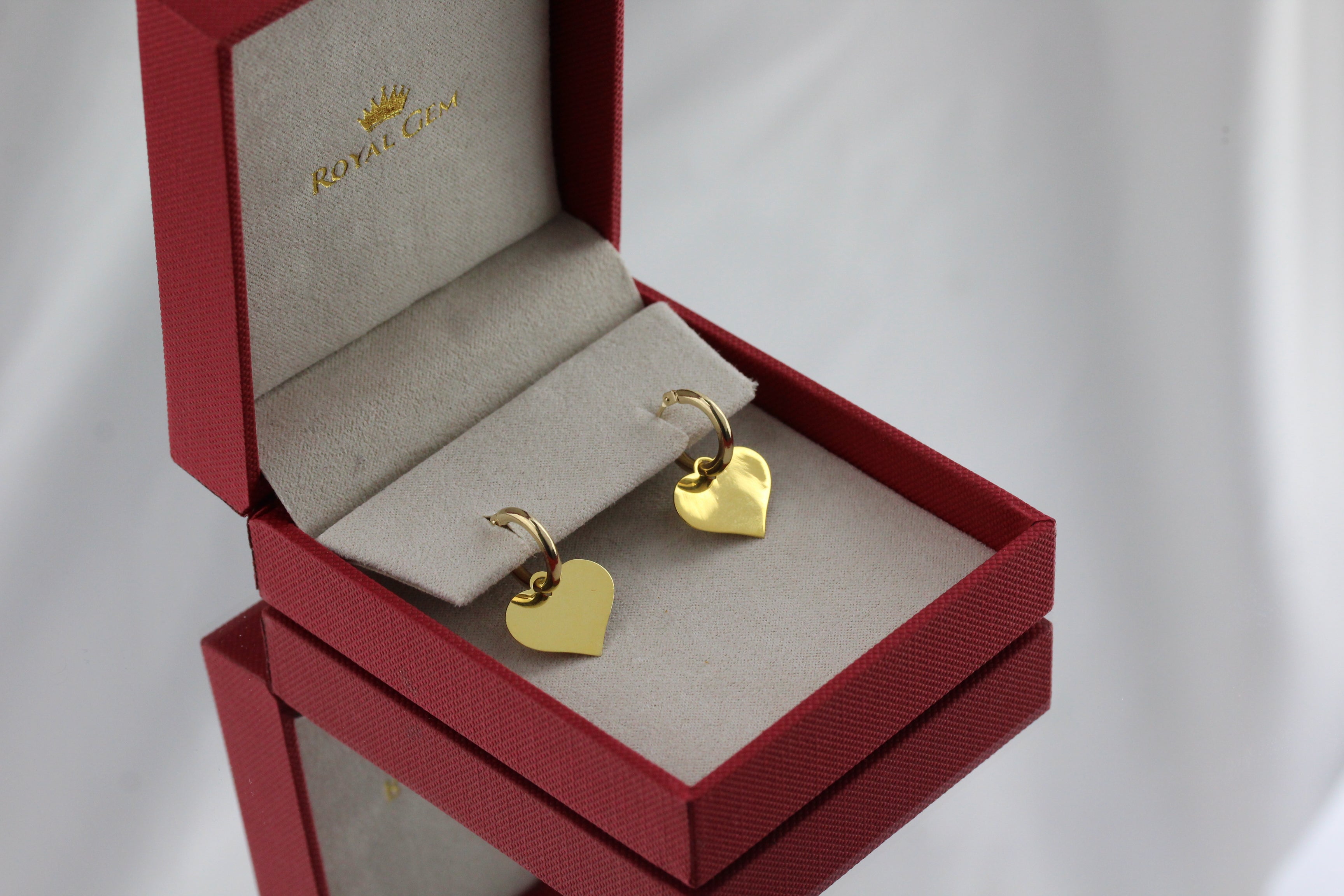 Hoop Earrings with Removable Engravable Big Heart Charm