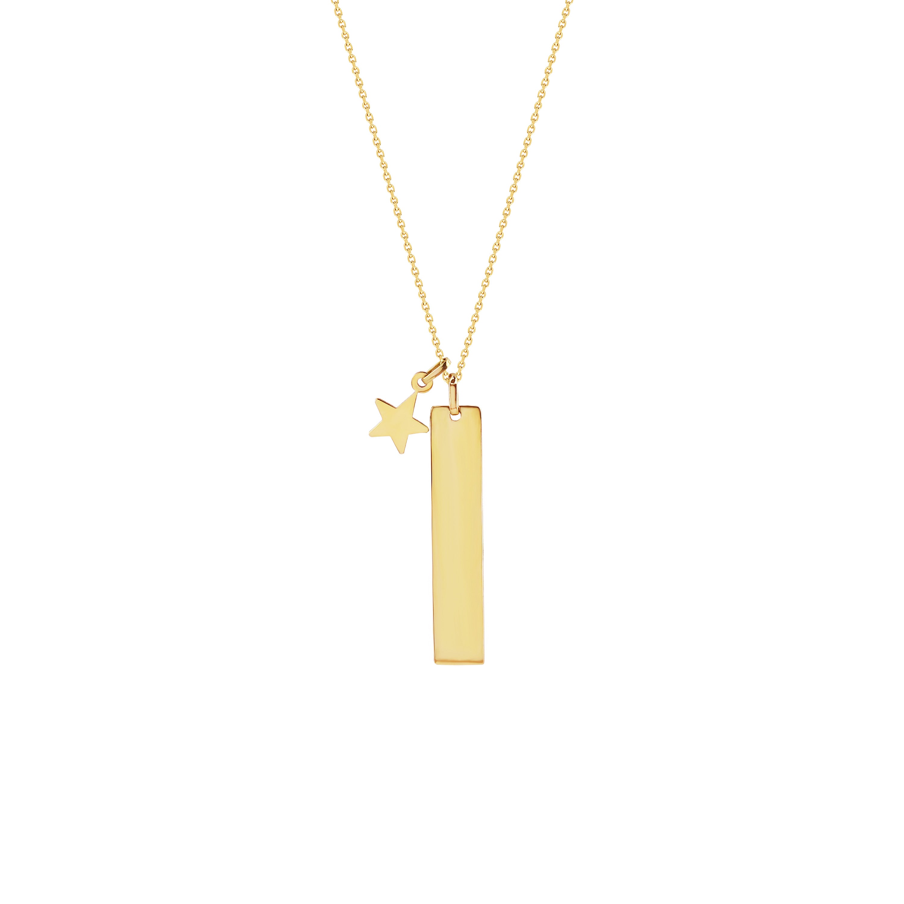 Olivia Vertical Bar Necklace with Star Charm