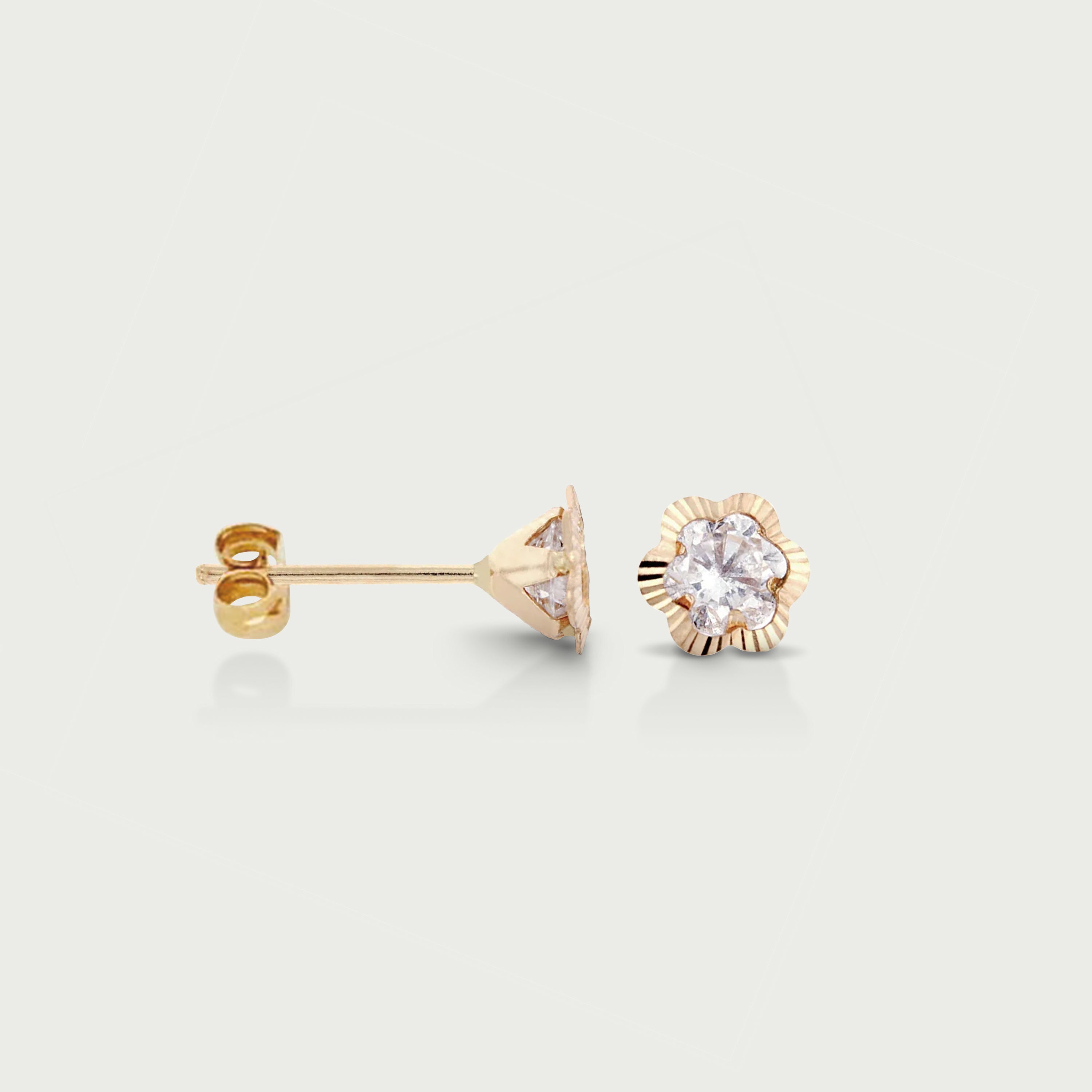 Little Missy Flower Gold Earrings
