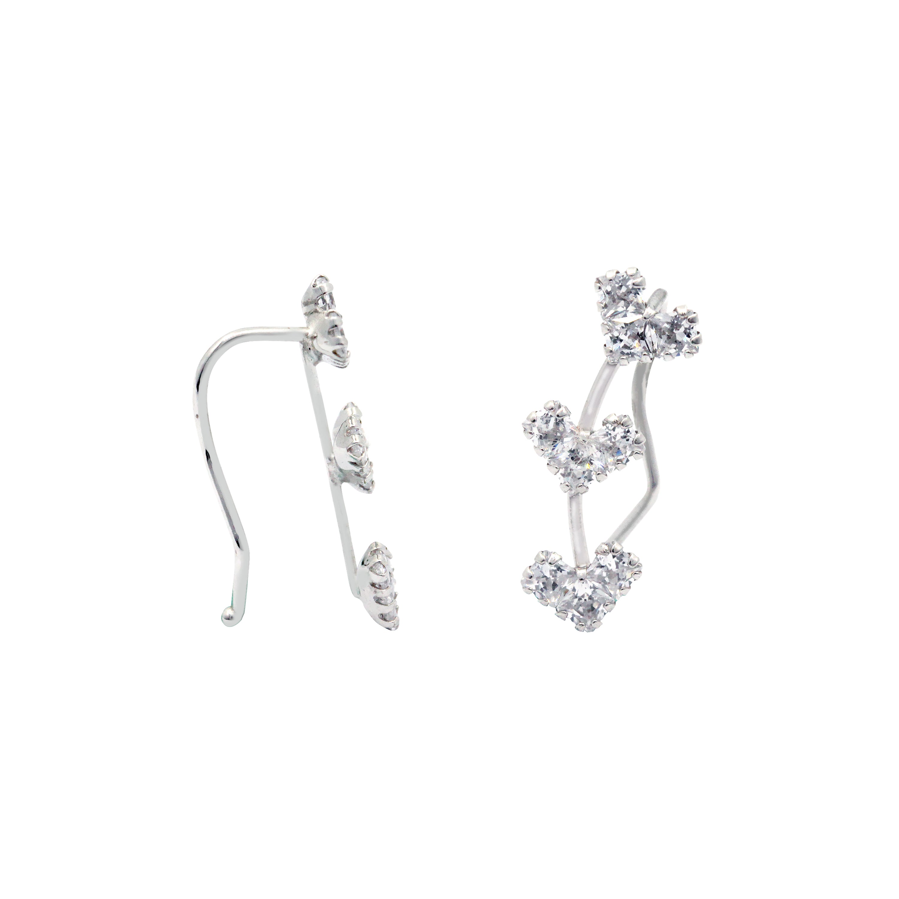 Heartbeat Curve Gold Crawler Earrings