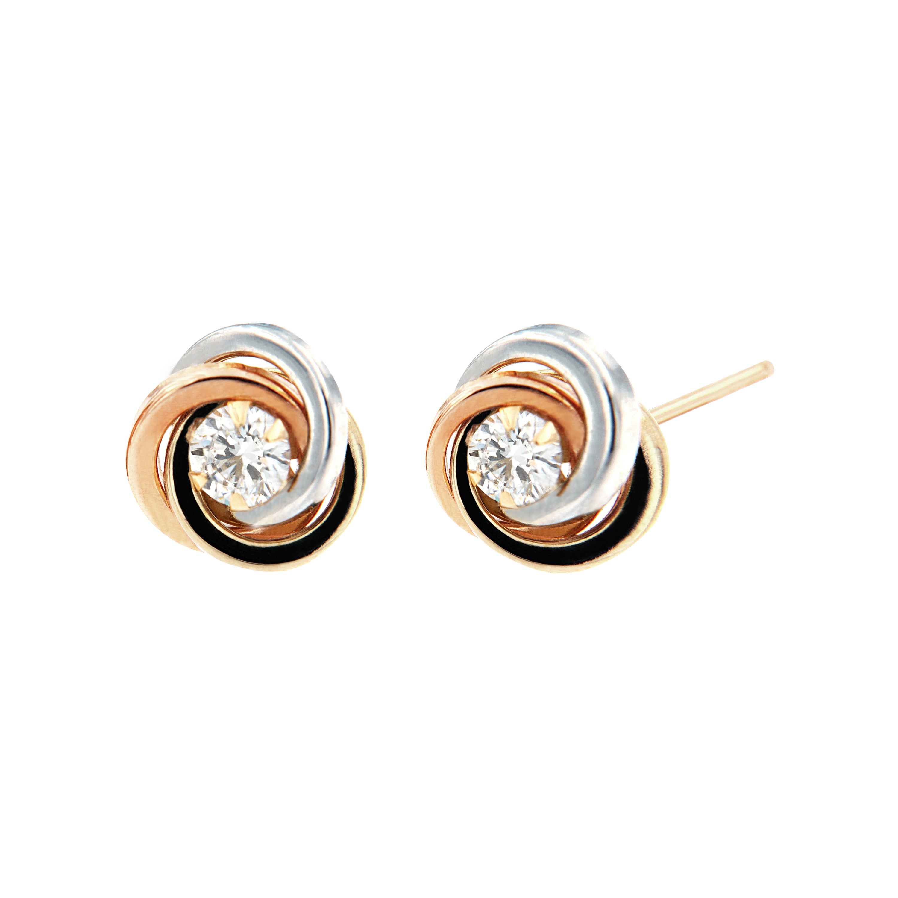 Daisy Loop Gold Stud Earrings
