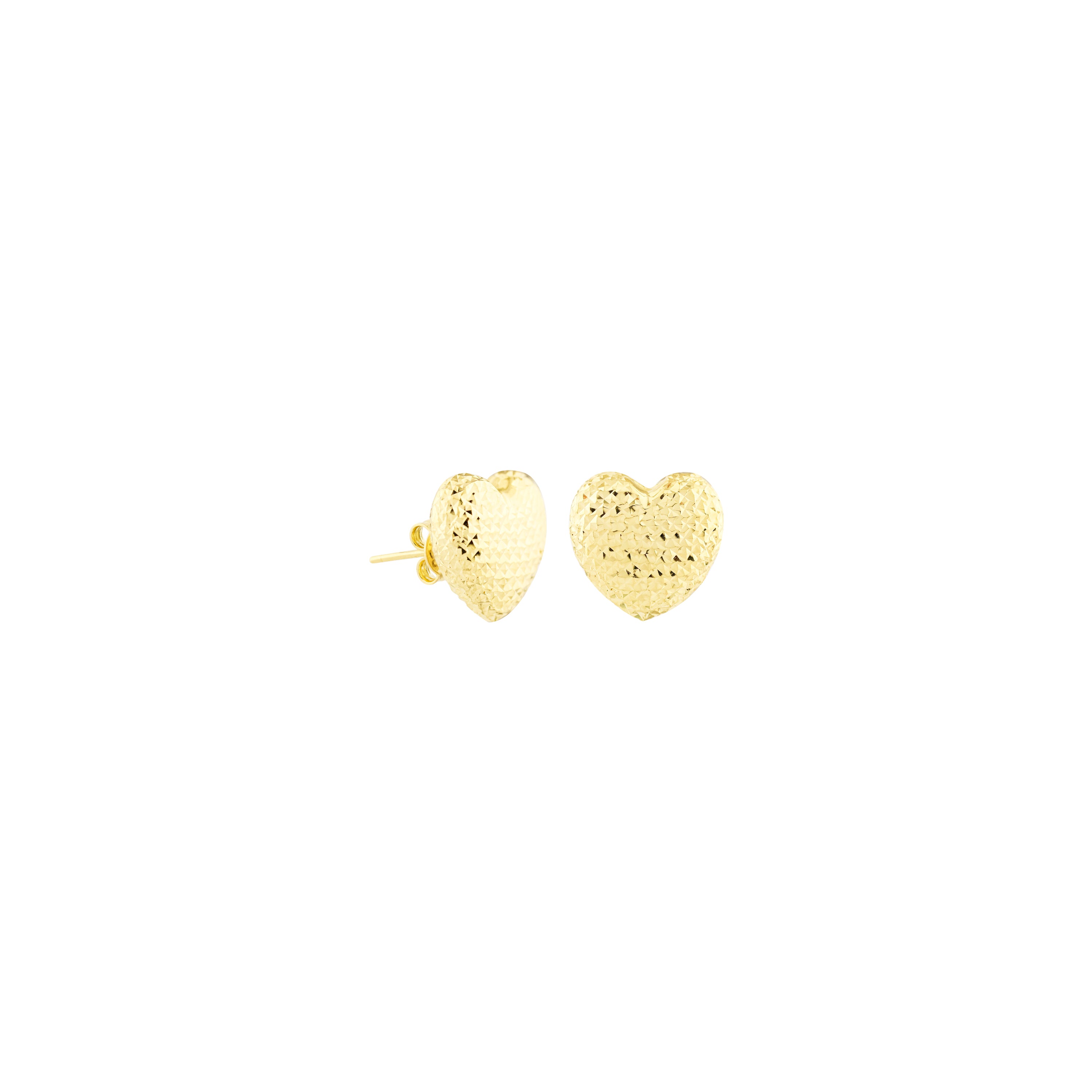 Heart Sparkle Gold Stud Earrings